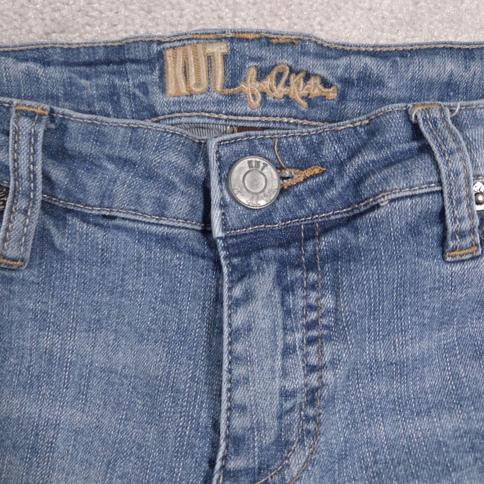 Vintage KUT from the Kloth Jeans Womens 4 Blue Mid Rise Skinny Stretch Embroidered Denim Size 27" / US 4 / IT 40 - 6 Thumbnail