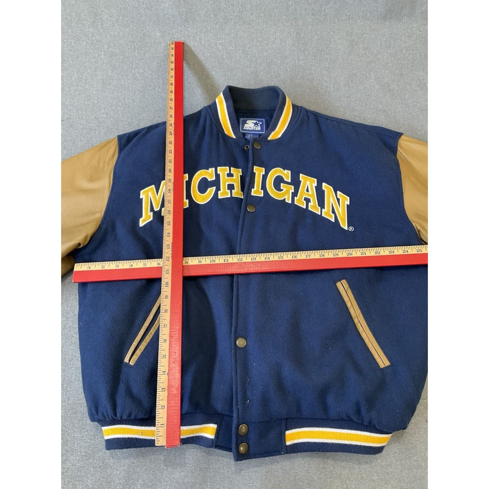 Starter Vintage Michigan Wolverines Starter Wool and Leather XL Size US XL / EU 56 / 4 - 3 Thumbnail