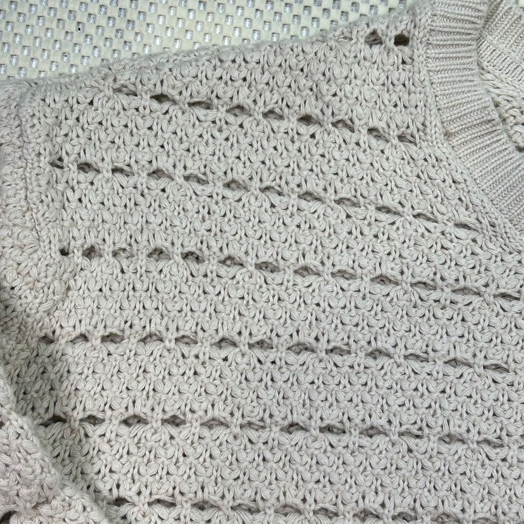 Gap VINTAGE GAP Cotton Knit Sweater Open Stitch Pullover Relaxed Fit Cream XS Size XS / US 0-2 / IT 36-38 - 4 Thumbnail