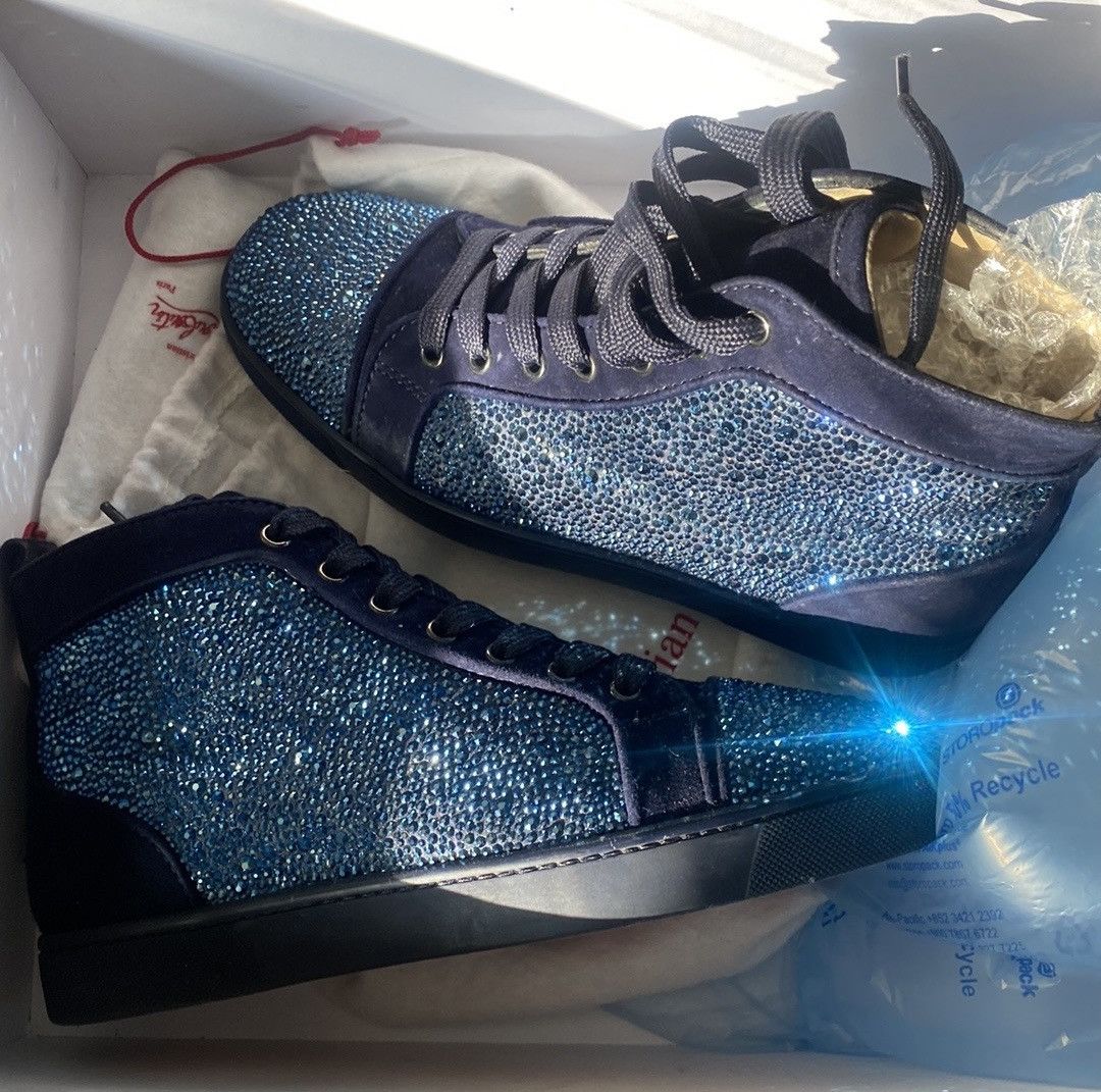 Christian Louboutin Christian Louboutin Strass Navy Blue Size US 6.5 / EU 39-40 - 10 Thumbnail