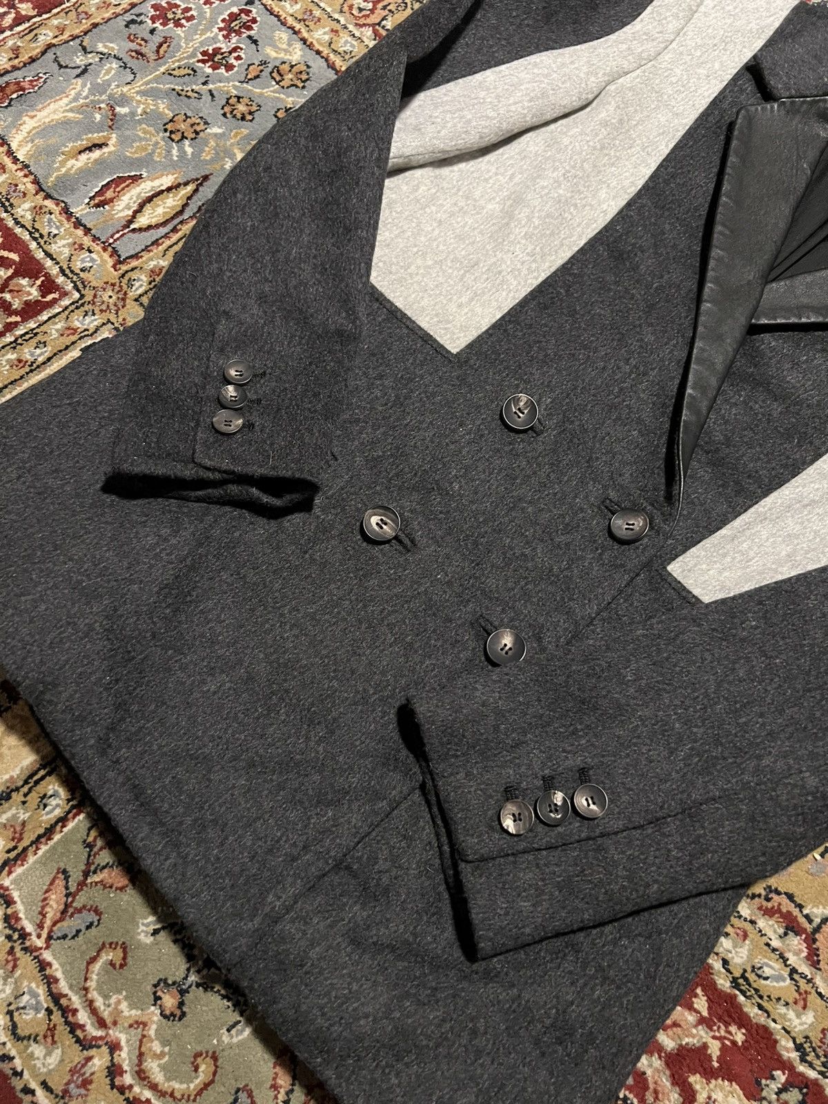 Helmut Lang Helmut Lang Deconstructed Black Block Gray Wool Blazer Size S / US 4 / IT 40 - 9 Thumbnail