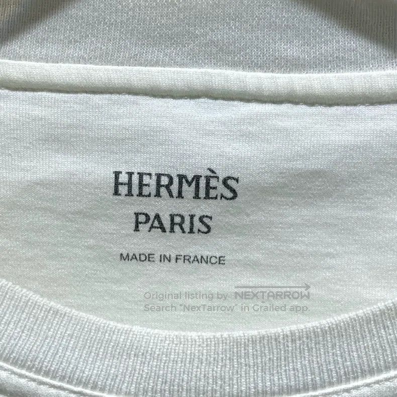 Hermes Hermes White Embroidered Logo Pocket Short Sleeve Size S / US 4 / IT 40 - 3 Thumbnail