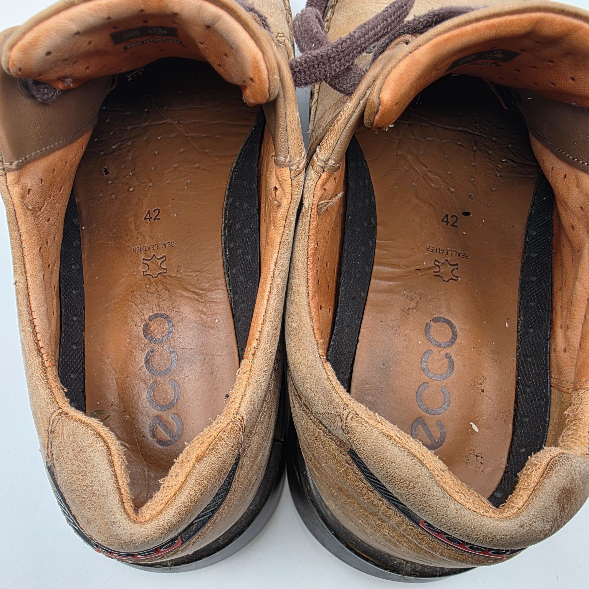 Ecco Ecco Fusion II Mens Size 42 Leather Casual Shoes Brown Moc T Size US 8.5 / EU 41-42 - 10 Thumbnail