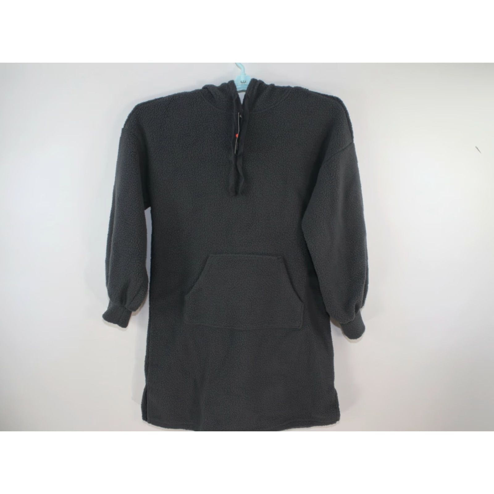 Vintage Wild Fable Hoodie Adult XS Gray Long Sleeve Solid Faux Shearling 80s 90s Womens Size XS / US 0-2 / IT 36-38 - 2 Thumbnail