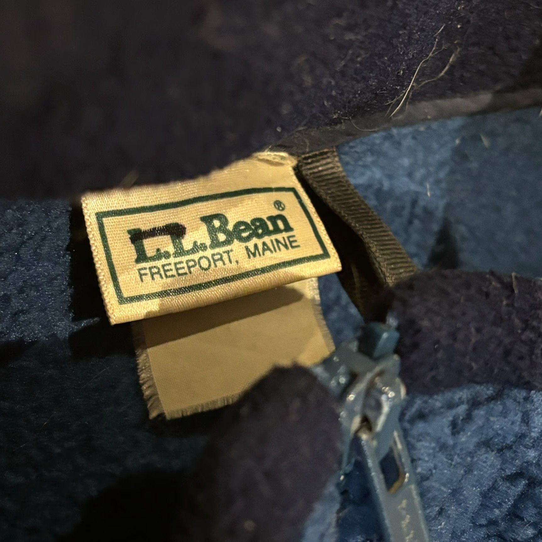 Vintage VINTAGE L.L.Bean Deep Pile Fleece Jacket Full Zip Men's Blue 90s USA Sherpa Zipper Pocket Size US L / EU 52-54 / 3 - 2 Thumbnail