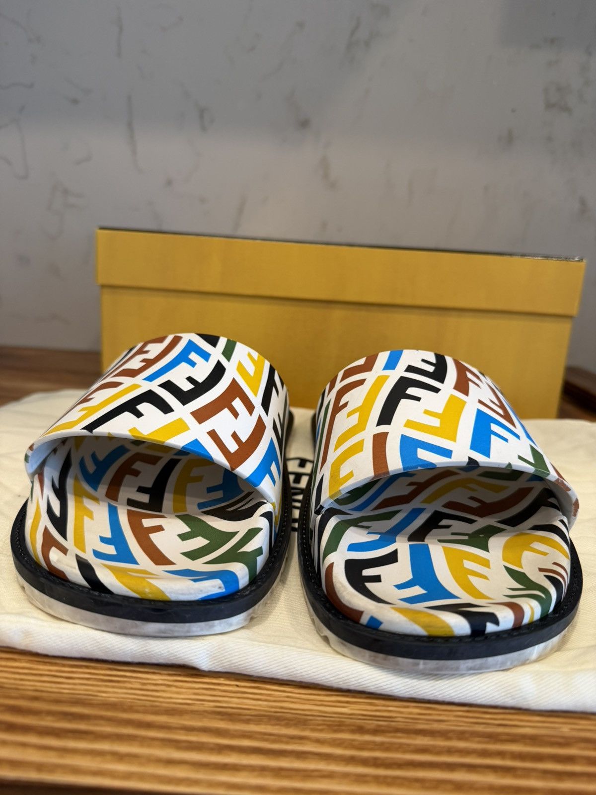 Fendi FF Fendi Vertigo Print Slides Size US 7 / EU 40 - 6 Thumbnail