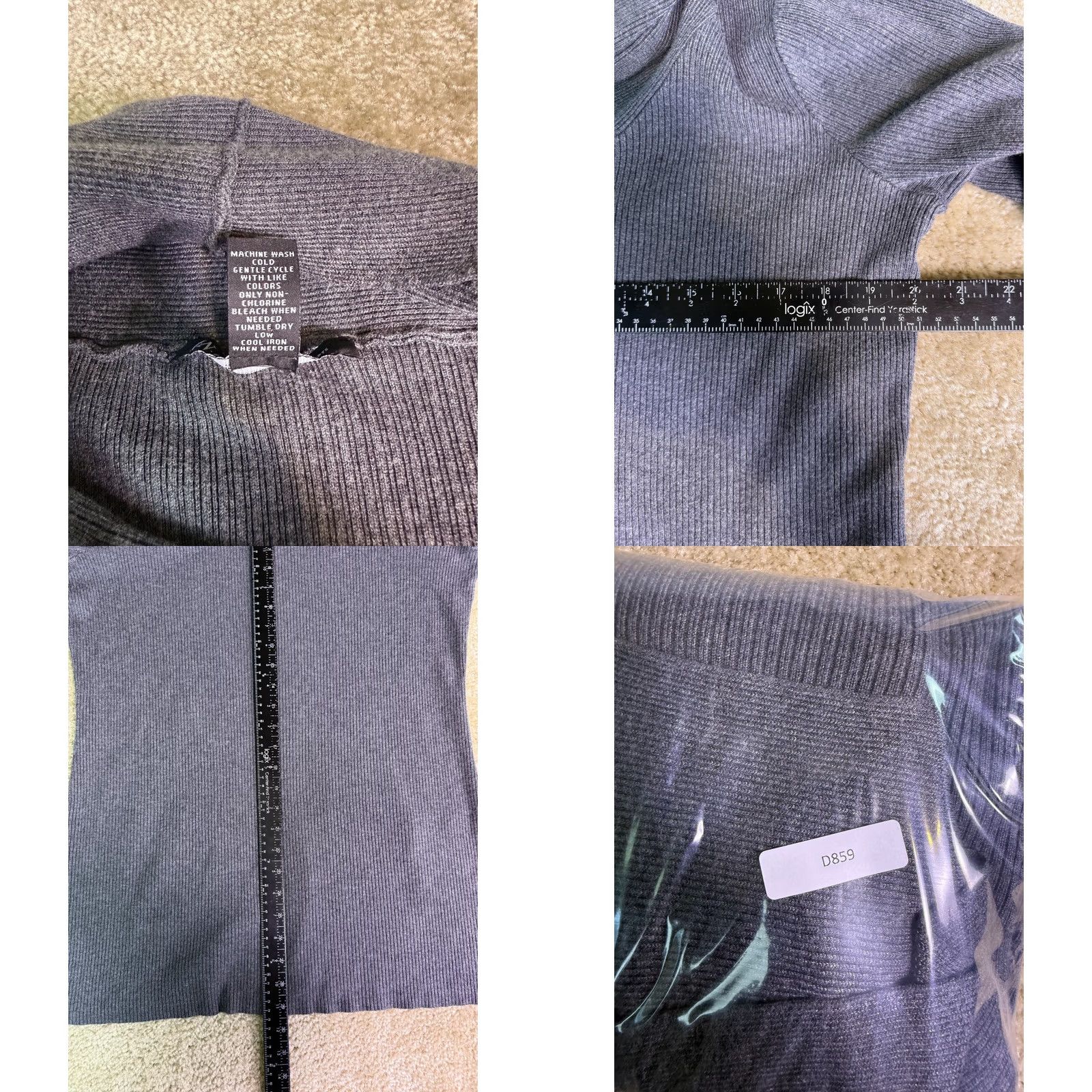 Incu INC Womens Plus 0X Gray Sweater Cowl Neck Solid Long Sleeve 3/4 Pockets D859 Size XL / US 12-14 / IT 48-50 - 8 Thumbnail