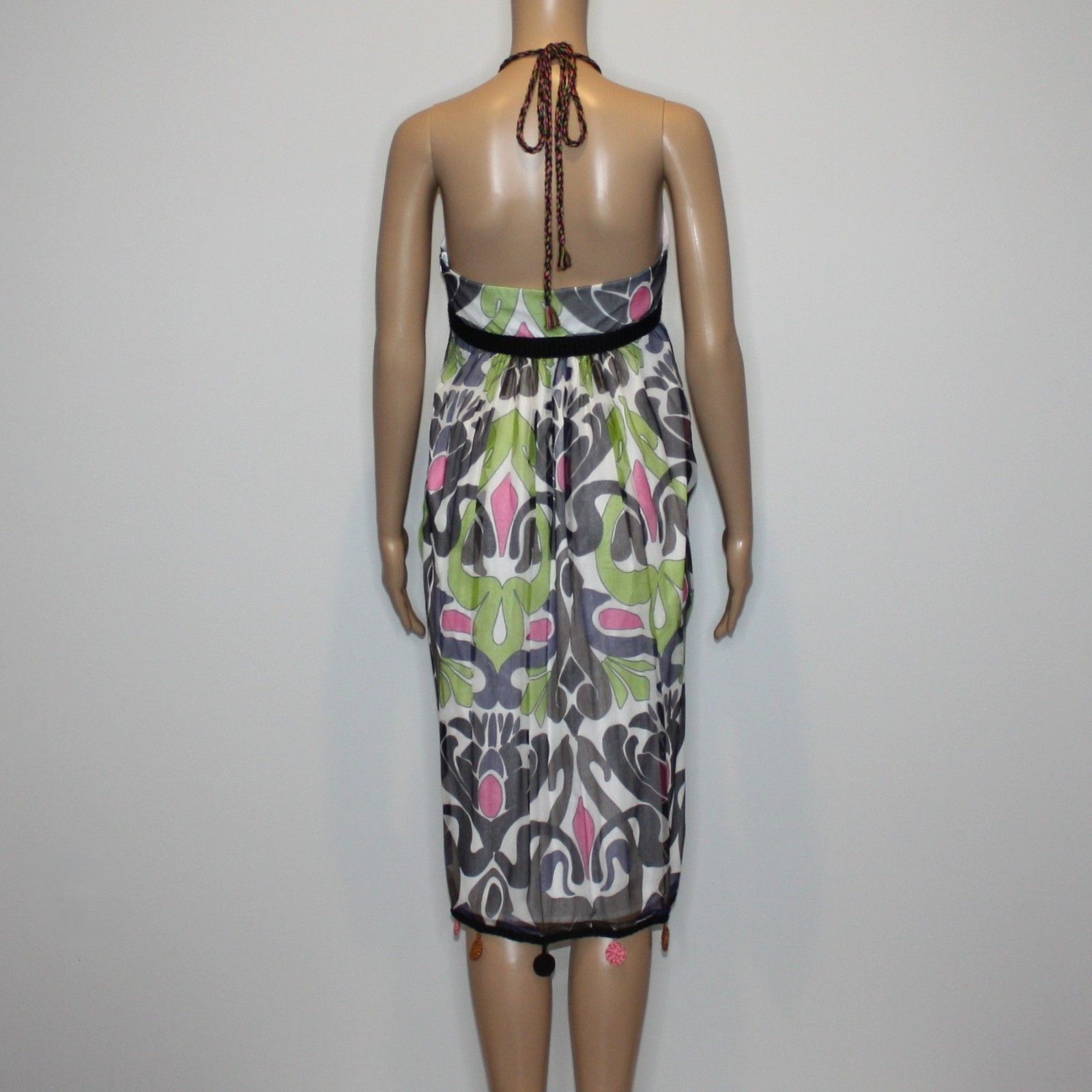 Missoni M Missoni Chiffon Halter Dress with Crochet Pom Poms $861 Size M / US 6-8 / IT 42-44 - 8 Thumbnail