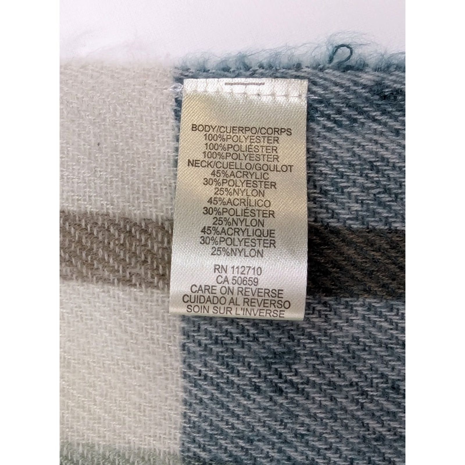 Vintage VINTAGE Simply Noelle Plaid Knit Turtleneck Poncho Shirt Womens One Size Blue Turquoise Cream Wool? Size ONE SIZE - 3 Thumbnail