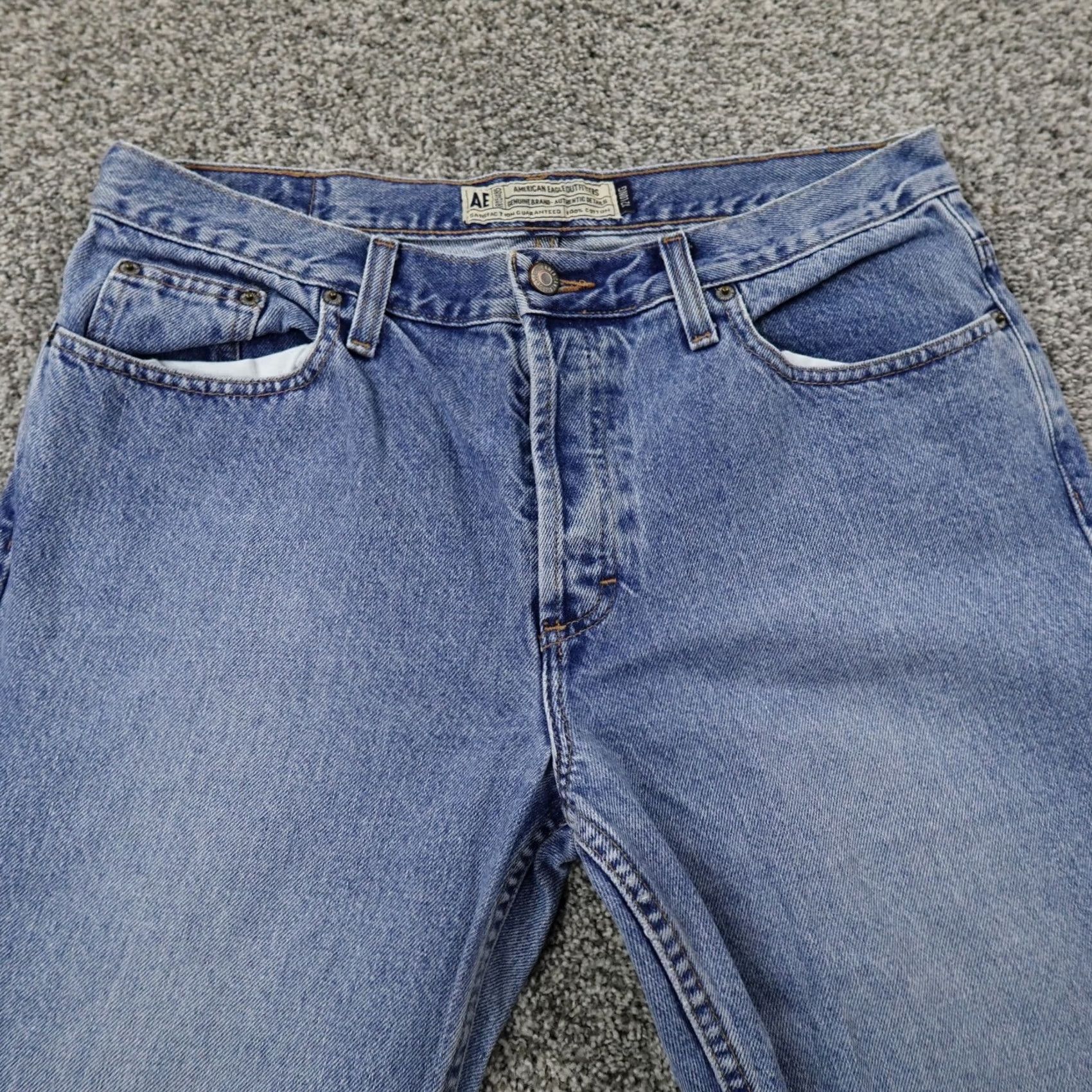 American Eagle Outfitters VTG American Eagle Jeans Womens 12 Dark Blue Denim High Rise Boot 90s Y2K Jeans Womens 12 Tall Blue 5-Pocket Design Mens? Size 34" / US 12 / IT 48 - 6 Thumbnail