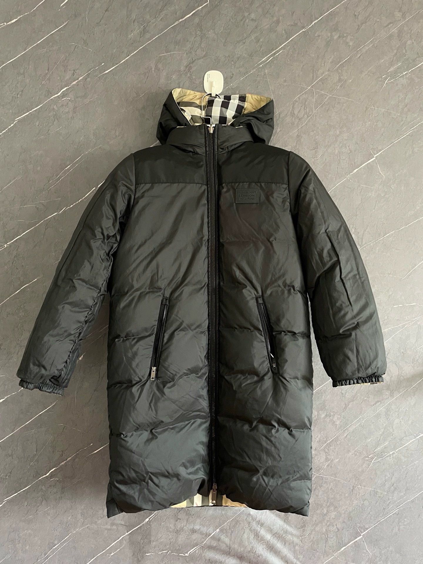 Burberry Check Long Down Coat 12Y