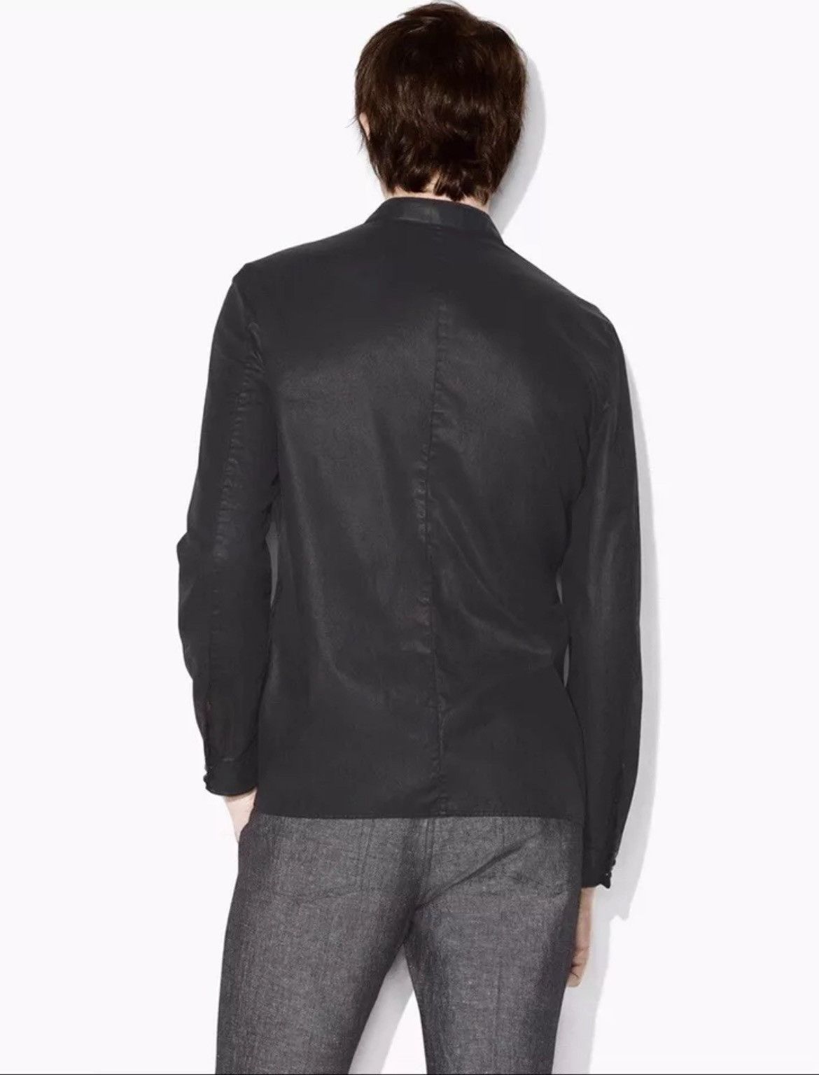 John Varvatos coated stand collar SHIRT Size medium. Size US M / EU 48-50 / 2 - 3 Thumbnail