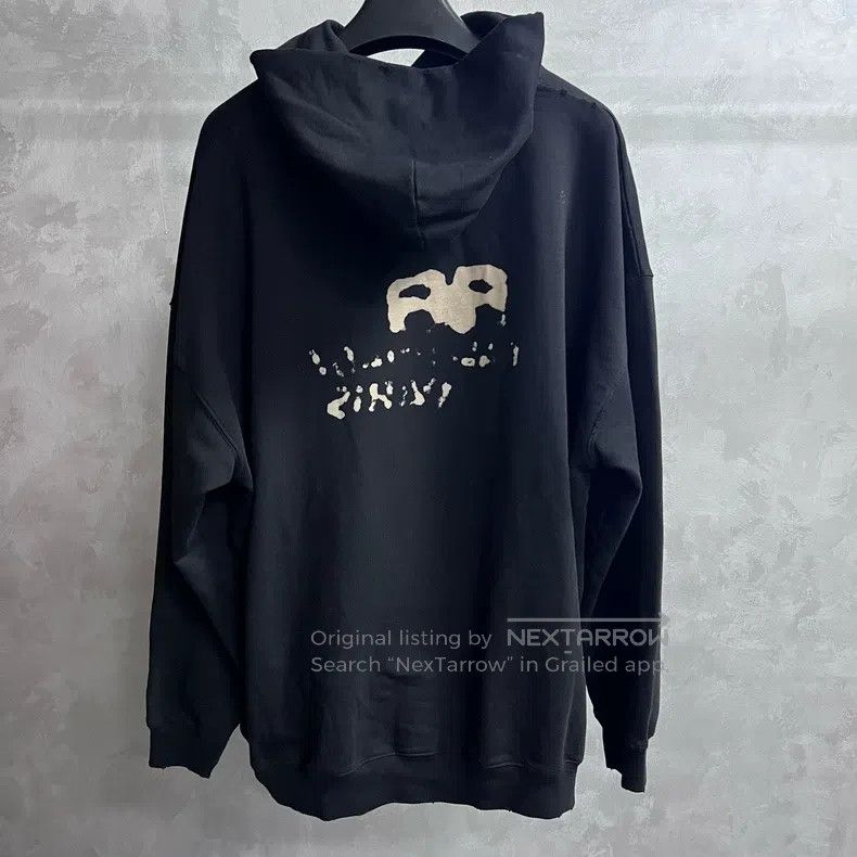 Balenciaga Balenciaga Black letter logo print hooded long sleeve Size US XS / EU 42 / 0 - 5 Thumbnail