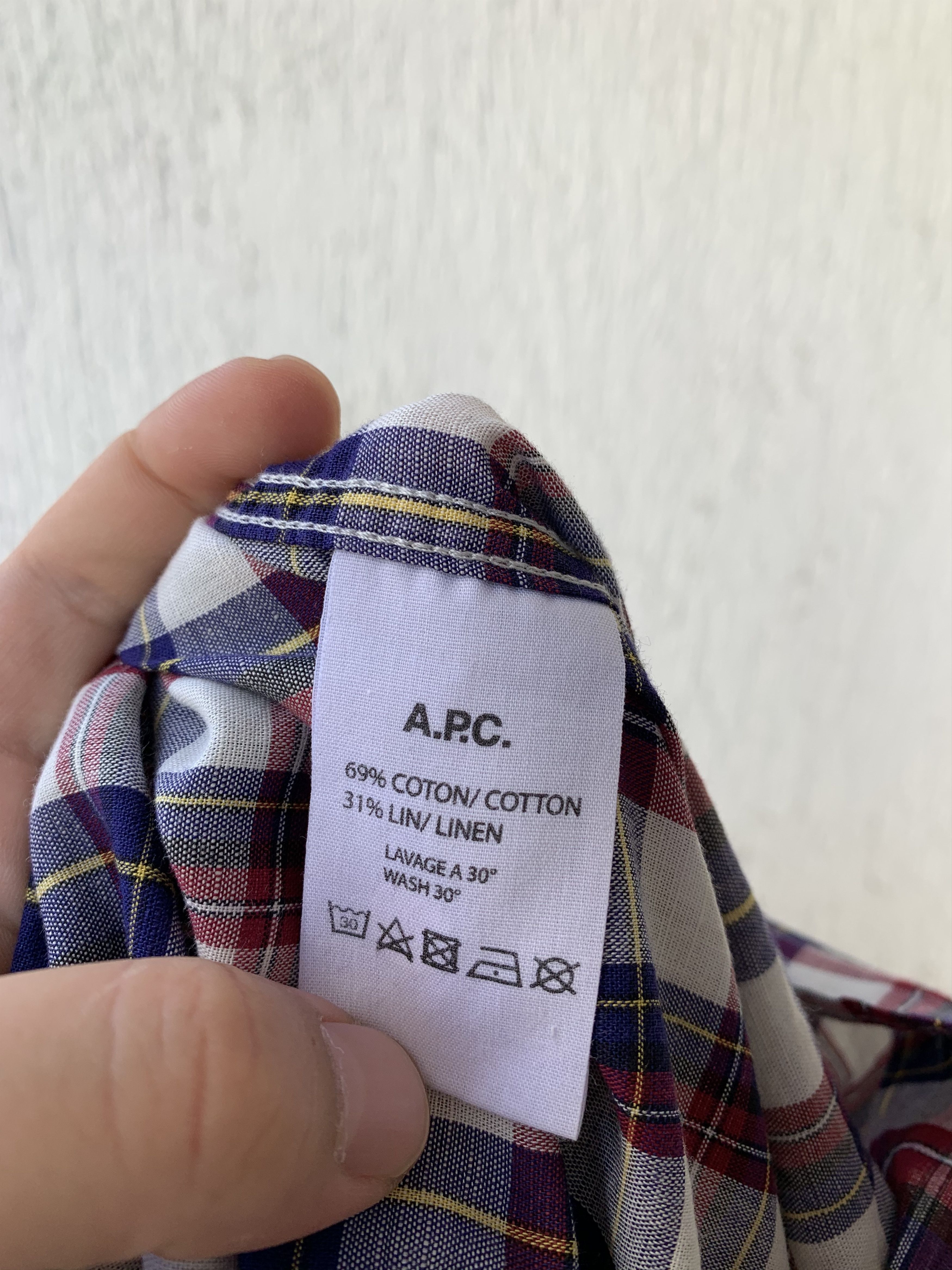 A.P.C. cotton linen tartan check short sleeve shirt Size US M / EU 48-50 / 2 - 5 Thumbnail