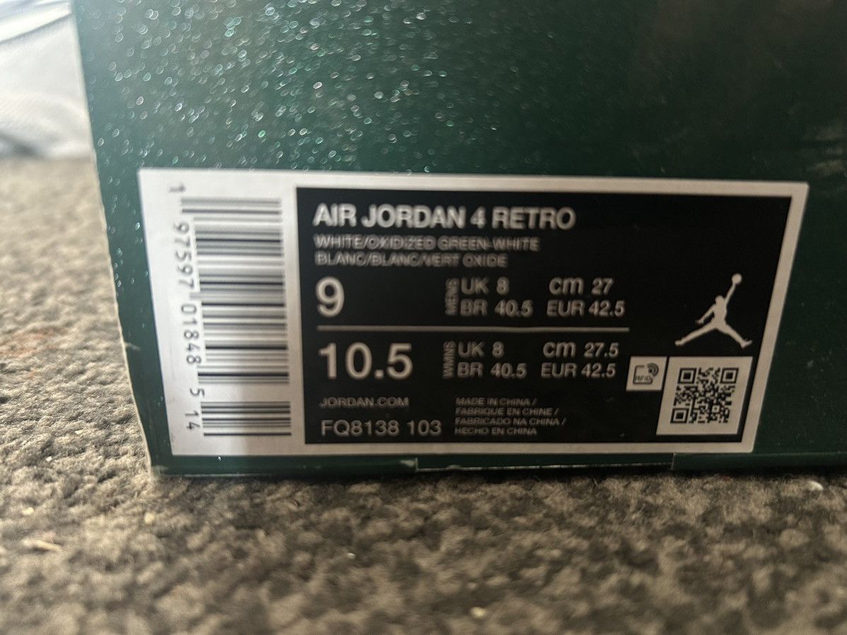 Jordan Brand Jordan 4 white/oxidised green Size US 9 / EU 42 - 3 Thumbnail