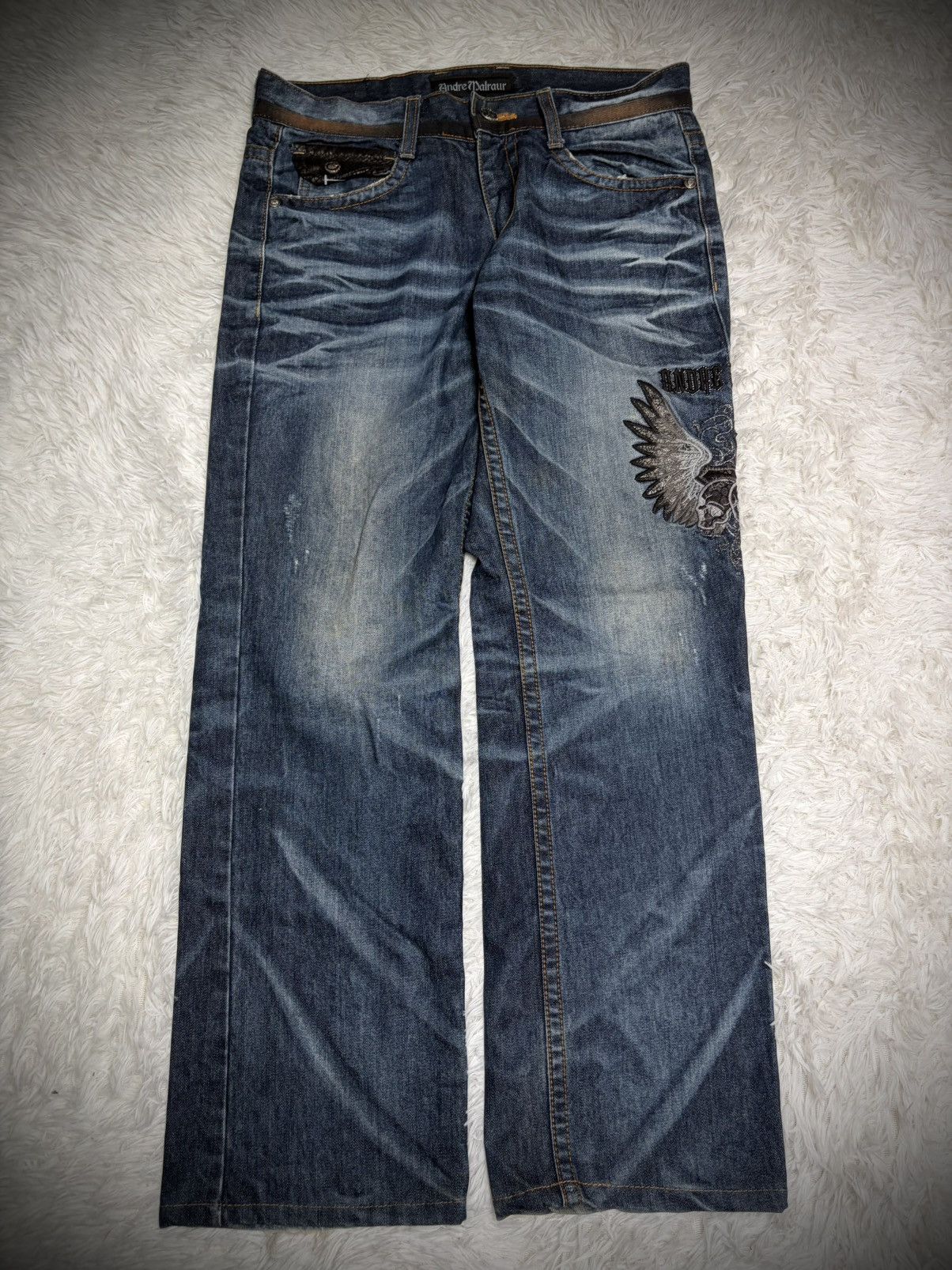 Japanese Brand Rare Andre Malraur snake mudwash jeans Size US 32 / EU 48 - 3 Thumbnail