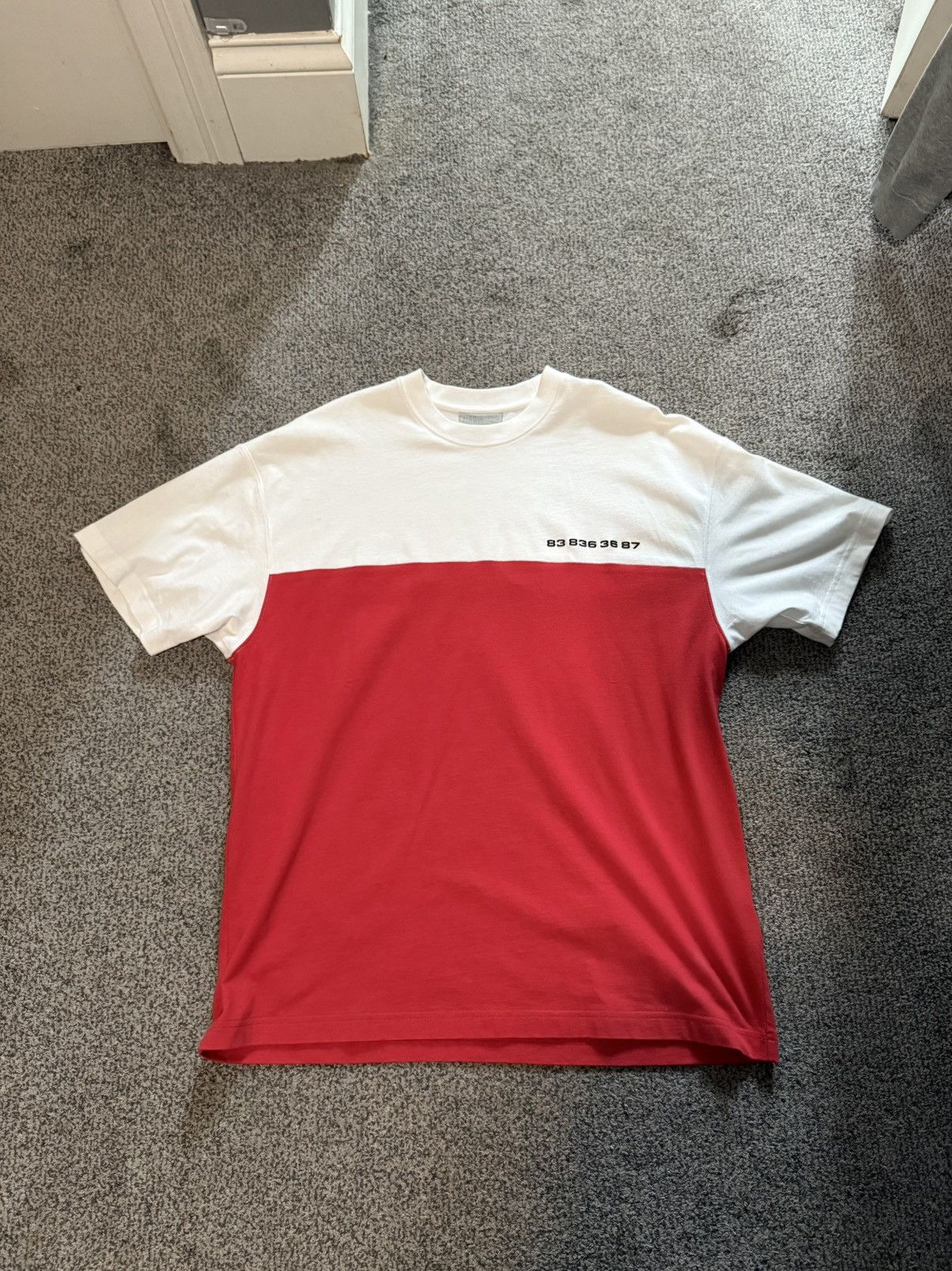 VTMNTS VTMNTS Red & White Colorblocked T-Shirt Small Size US S / EU 44-46 / 1 - 1 Thumbnail