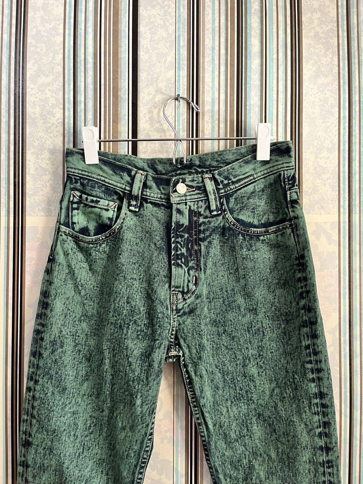 Japanese Brand 1990s RNA inc acidwash green #D4 Size US 27 - 4 Thumbnail