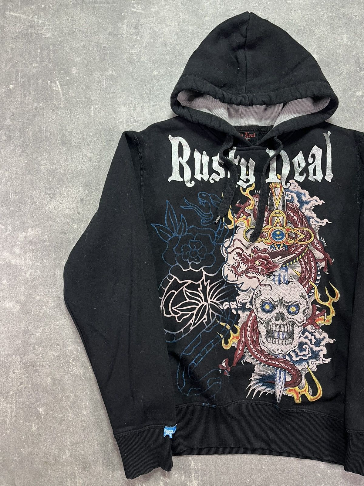 Japanese Brand 00s Rusty Neal Ed Hardy Style Printed Hoodie L Affliction Size US L / EU 52-54 / 3 - 3 Thumbnail