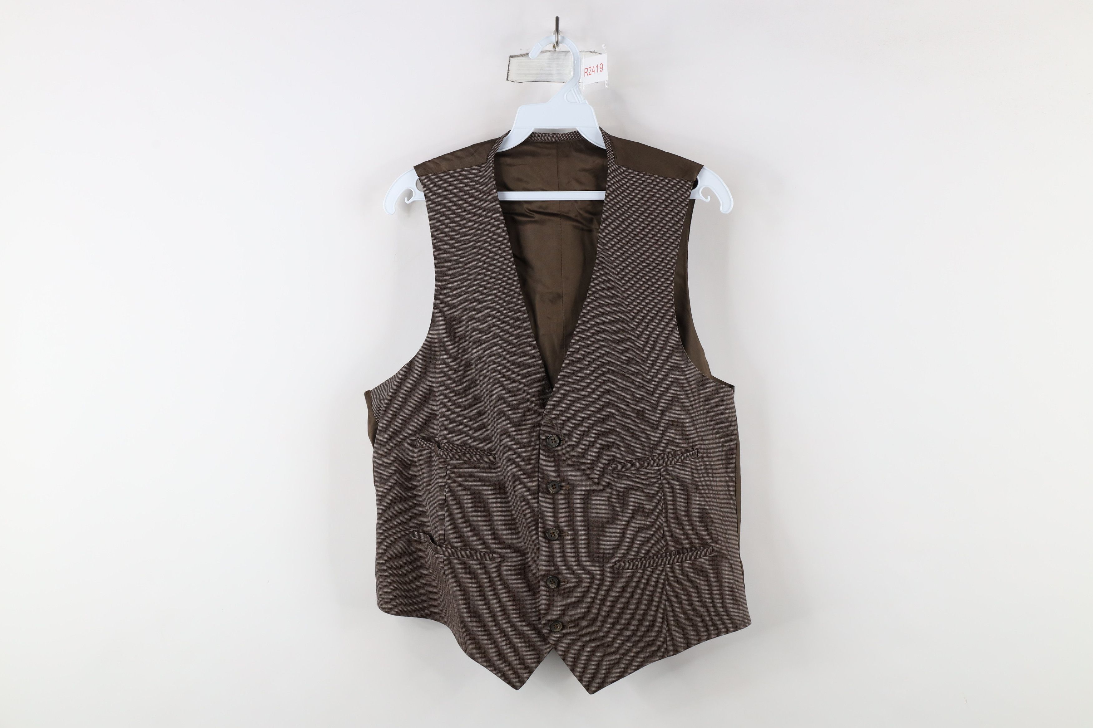 Vintage Vintage 50s 60s Rockabilly Back Button Suit Vest Brown USA Size US L / EU 52-54 / 3 - 1 Thumbnail