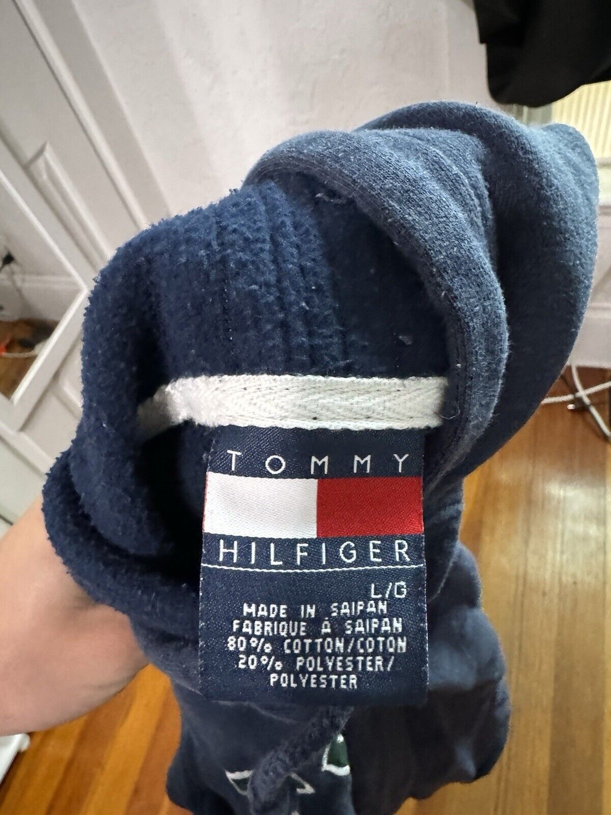Tommy Hilfiger × Tommy Jeans Tommy Hilfiger Hoodie Navy Blue Green Large Vintage Size US L / EU 52-54 / 3 - 7 Thumbnail