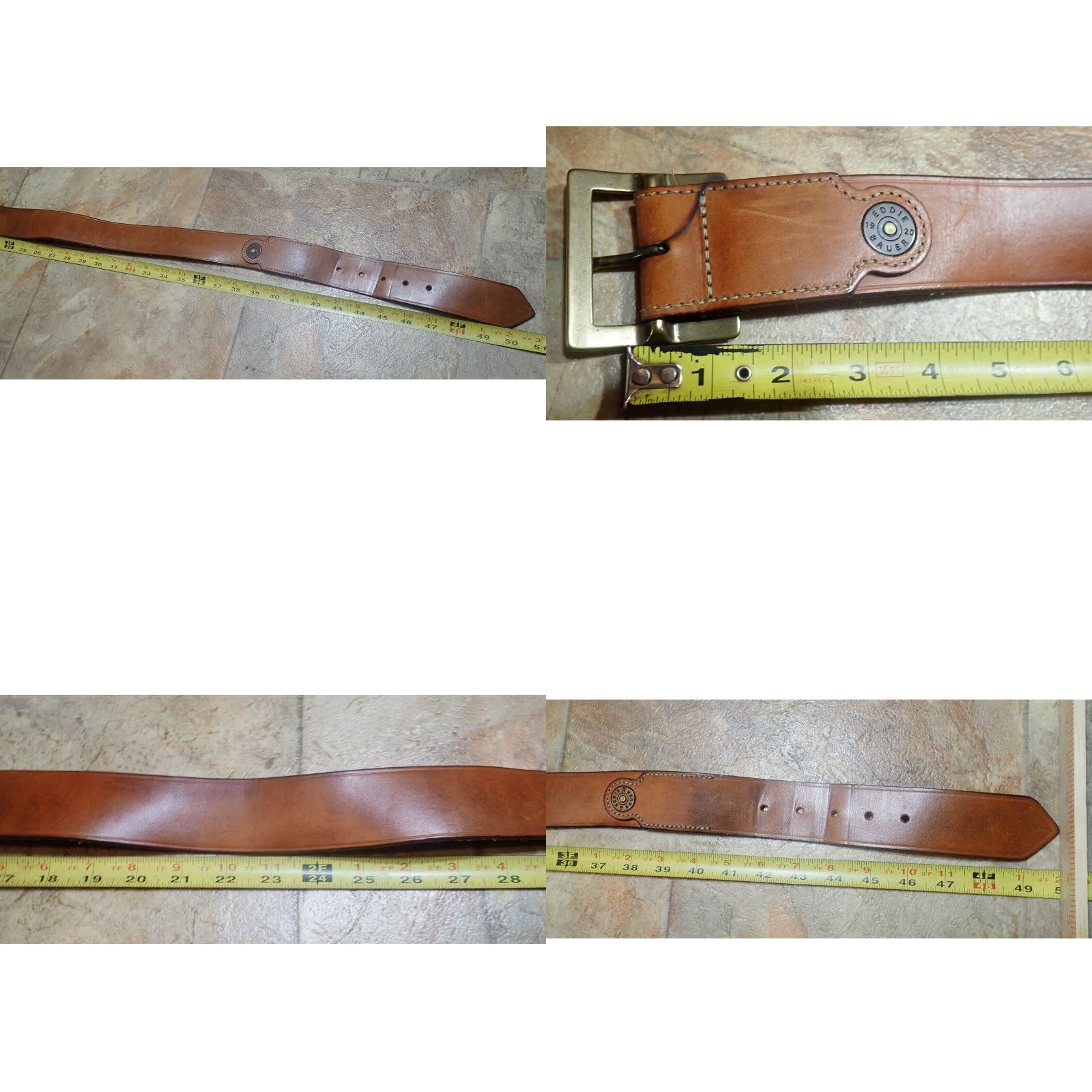 Eddie Bauer VINTAGE EDDIE BAUER LEATHER BELT BROWN SHOTGUN SHELL STUDS 42 USA MADE Size 42 - 8 Thumbnail
