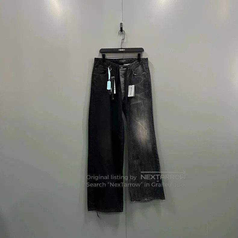 Balenciaga Balenciaga Paneled Asymmetric Denim Jeans. Size US 26 / EU 42 - 1 Thumbnail