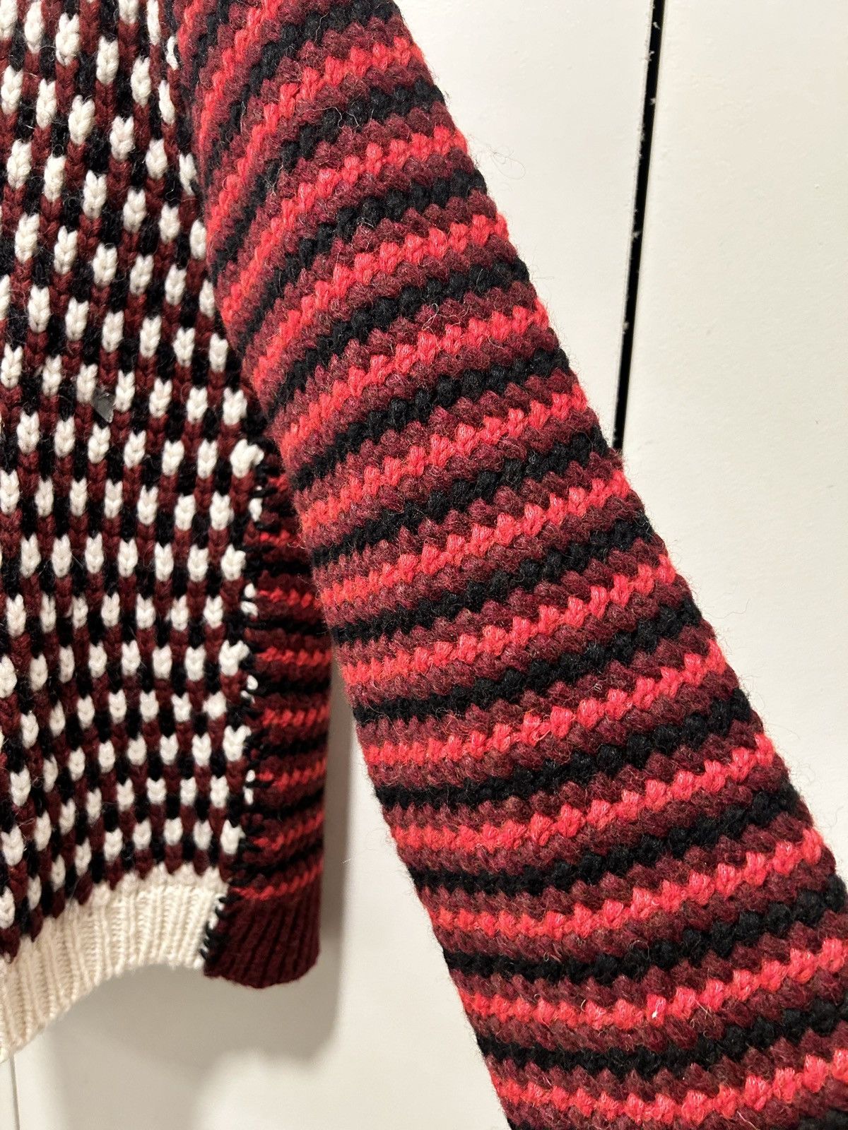 Marni Marni wine cardigan patchwork blocks wavy zipped hooded Size US M / EU 48-50 / 2 - 6 Thumbnail