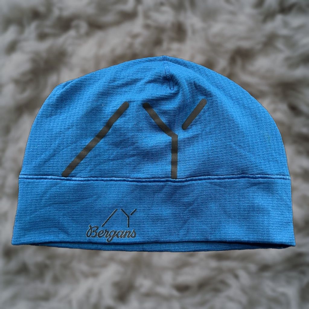 Vintage Bergans of Norway Lightweight Beanie Hat Cap One Size Blue Softshell Stretch Unisex Adults (Beanie) Size ONE SIZE - 1 Thumbnail