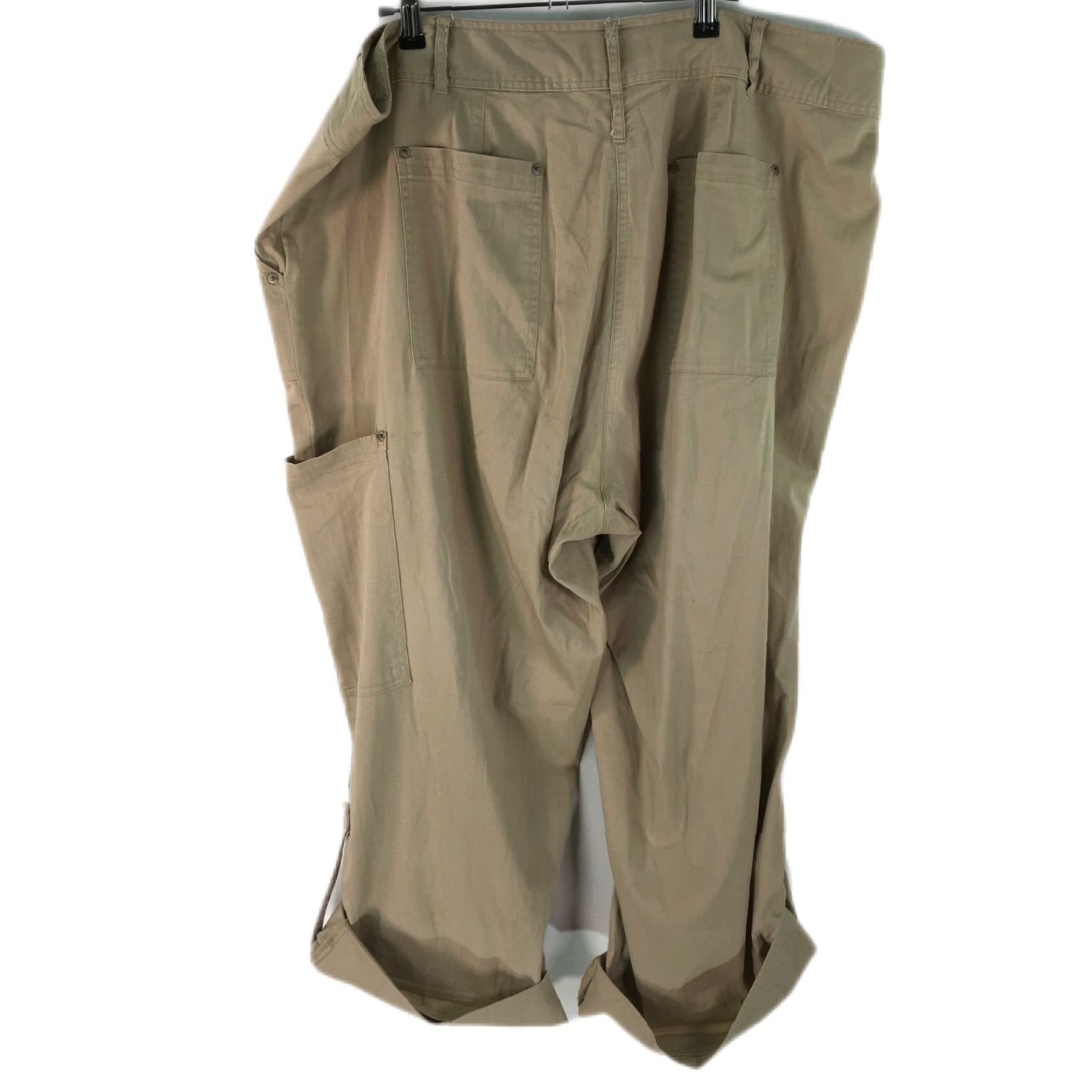 Vintage VINTAGE Ashley Stewart Women Khaki Flat Front Cropped Cargo Short Pant 22W - Capery, Cropped, Regular, Khaki, Size 22W, Vintage, Women, Ashley Stewart Size 40" / US 18 - 2 Thumbnail