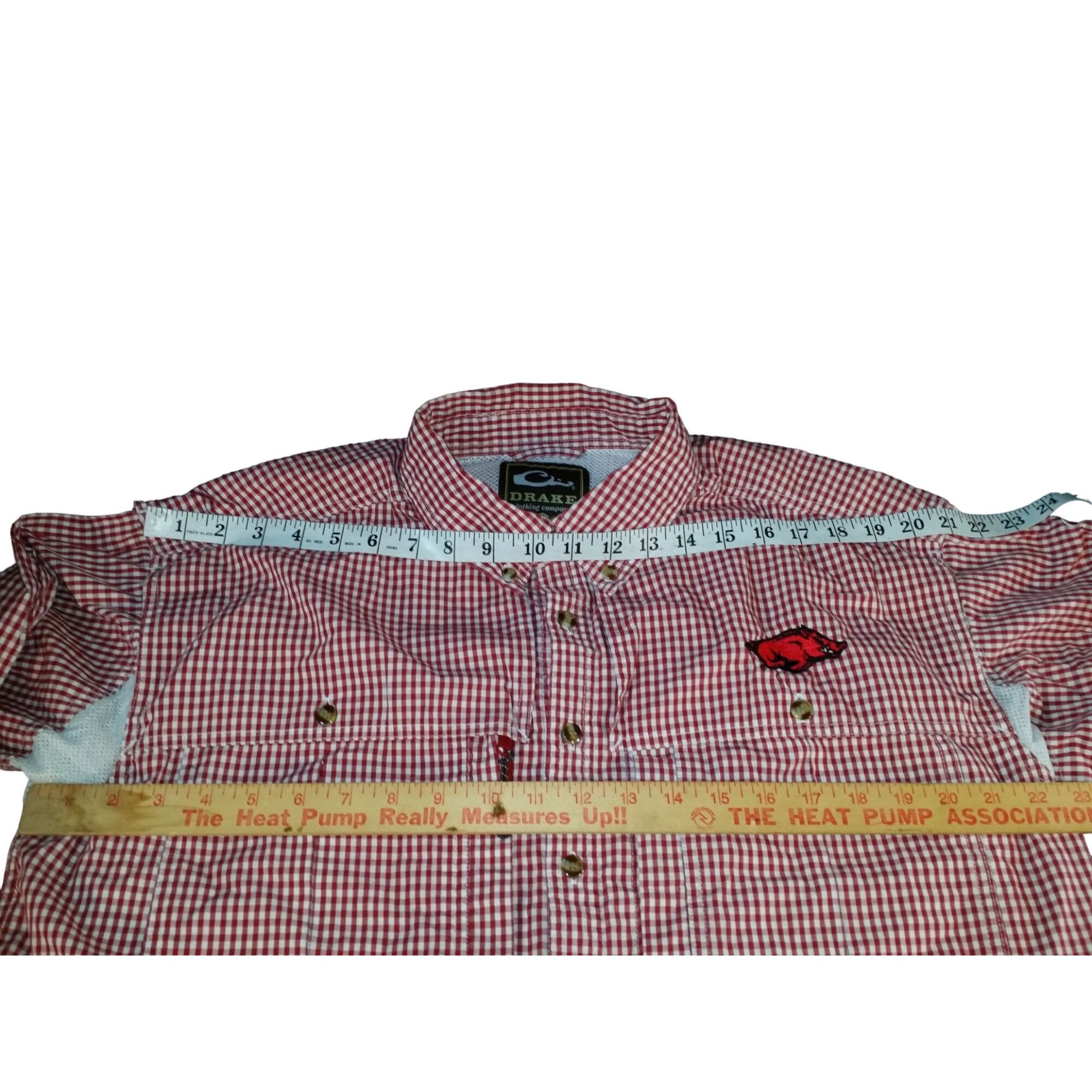 Drake Arkansas Razorbacks Fishing Button Up Shirt Men Sz M Gingham Size US M / EU 48-50 / 2 - 5 Thumbnail