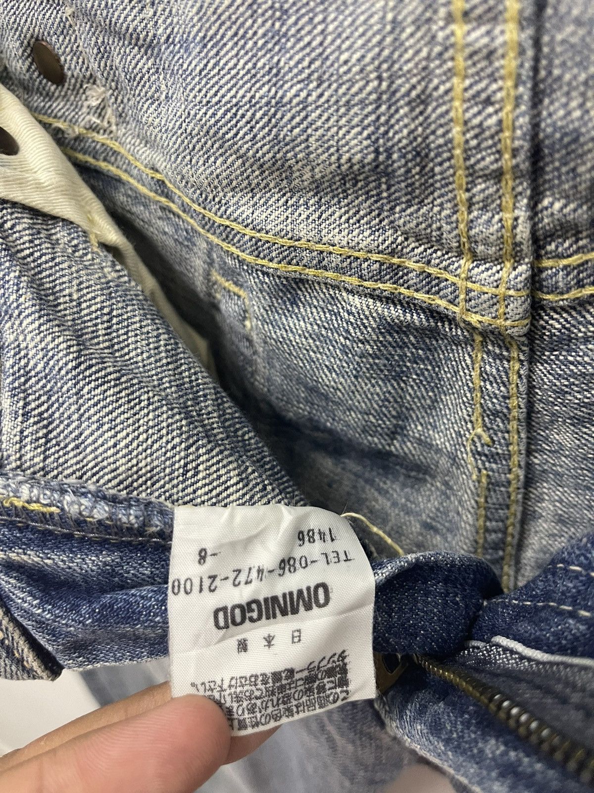 OMNIGOD Rare Vintage OMNIGOD Buckle Back Distressed Japan Denim Size US 30 / EU 46 - 10 Thumbnail