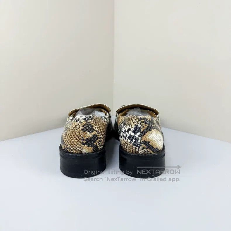 Martine Rose Martine Rose Snake-patterned chain square-toed loafers Size US 5 / EU 37 - 3 Thumbnail