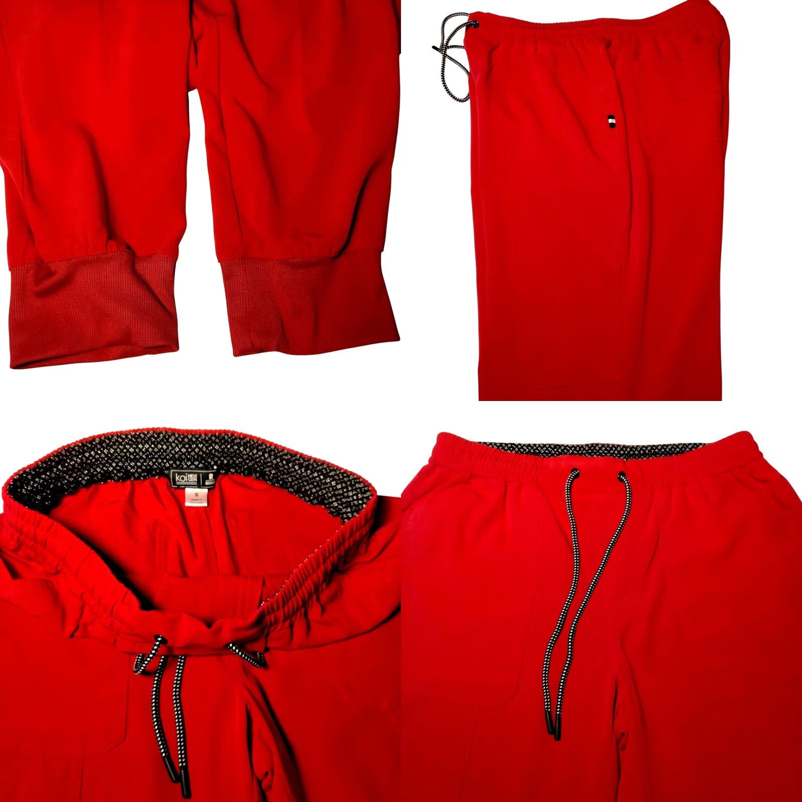 Koio Koi Scrub Pants Women S Regular Red Jogger Workwear 740R Stretch Size 28" / US 6 / IT 42 - 9 Thumbnail