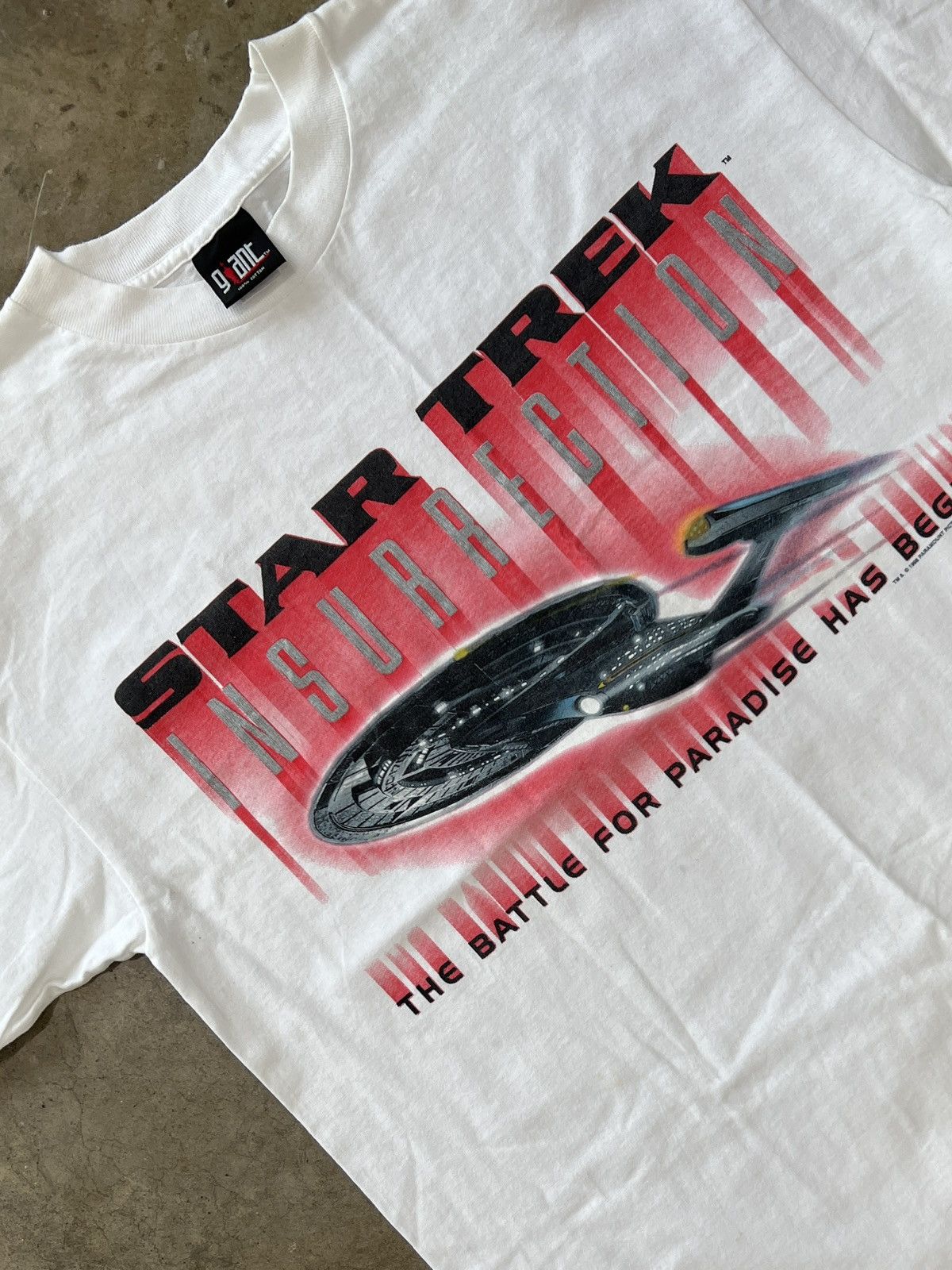 Vintage Vintage 1996 Star Trek Insurrection Giant Tag Tee XL Size US XL / EU 56 / 4 - 1 Thumbnail