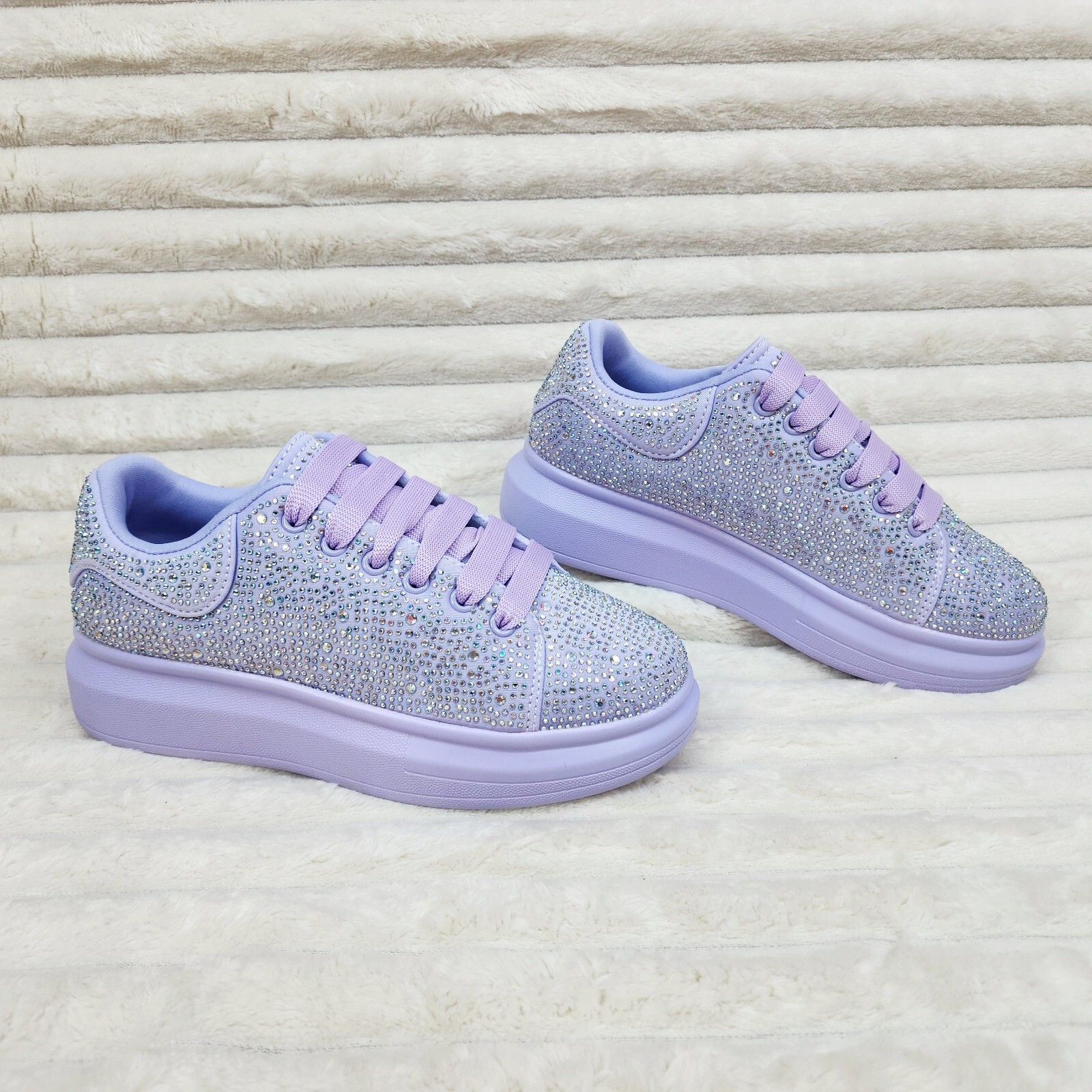 Other Cush Baby Lilac Purple Rhinestone Sneakers Tennis Shoes (US Size US 6 / IT 36 - 1 Thumbnail