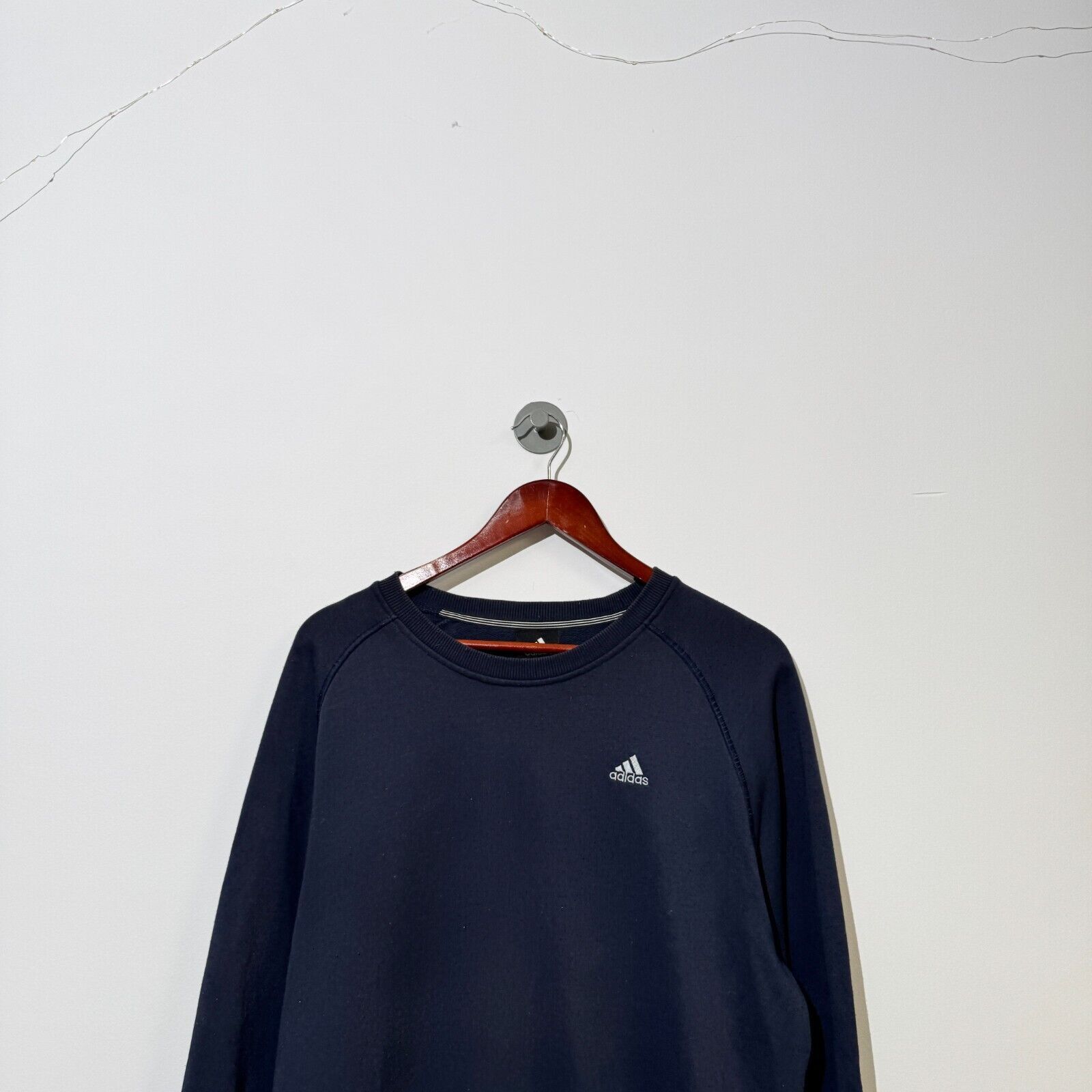 Adidas × Vintage Vintage Adidas Unisex Navy Blue Cotton Crewneck Size M Size US M / EU 48-50 / 2 - 5 Thumbnail