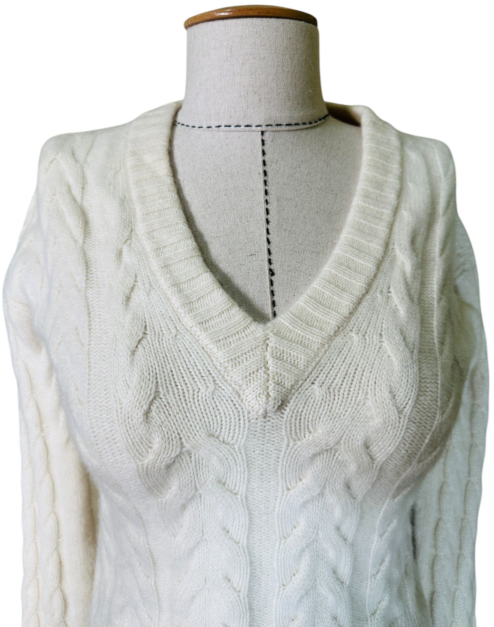 Other Paolo Bergamaschi Cashmere Jumper Ivory Size M / US 6-8 / IT 42-44 - 3 Thumbnail