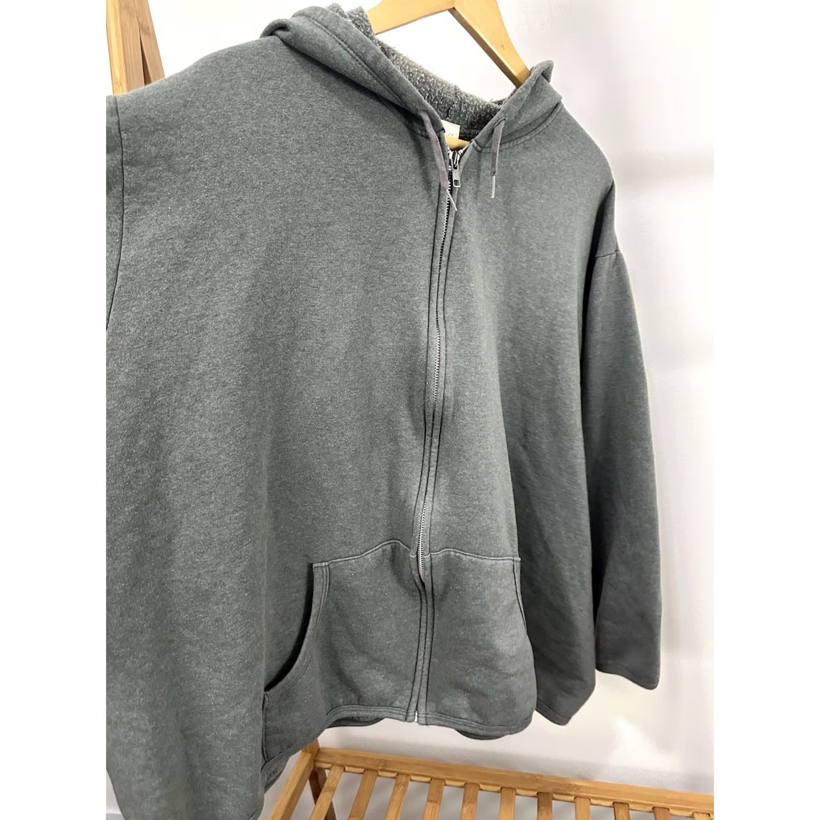Vintage VTG Just My Size 2XL Gray Hoodie Zip Full Zip Oversized Faded Worn Grunge Workwear Sweatshirt Men Size US XXL / EU 58 / 5 - 5 Thumbnail