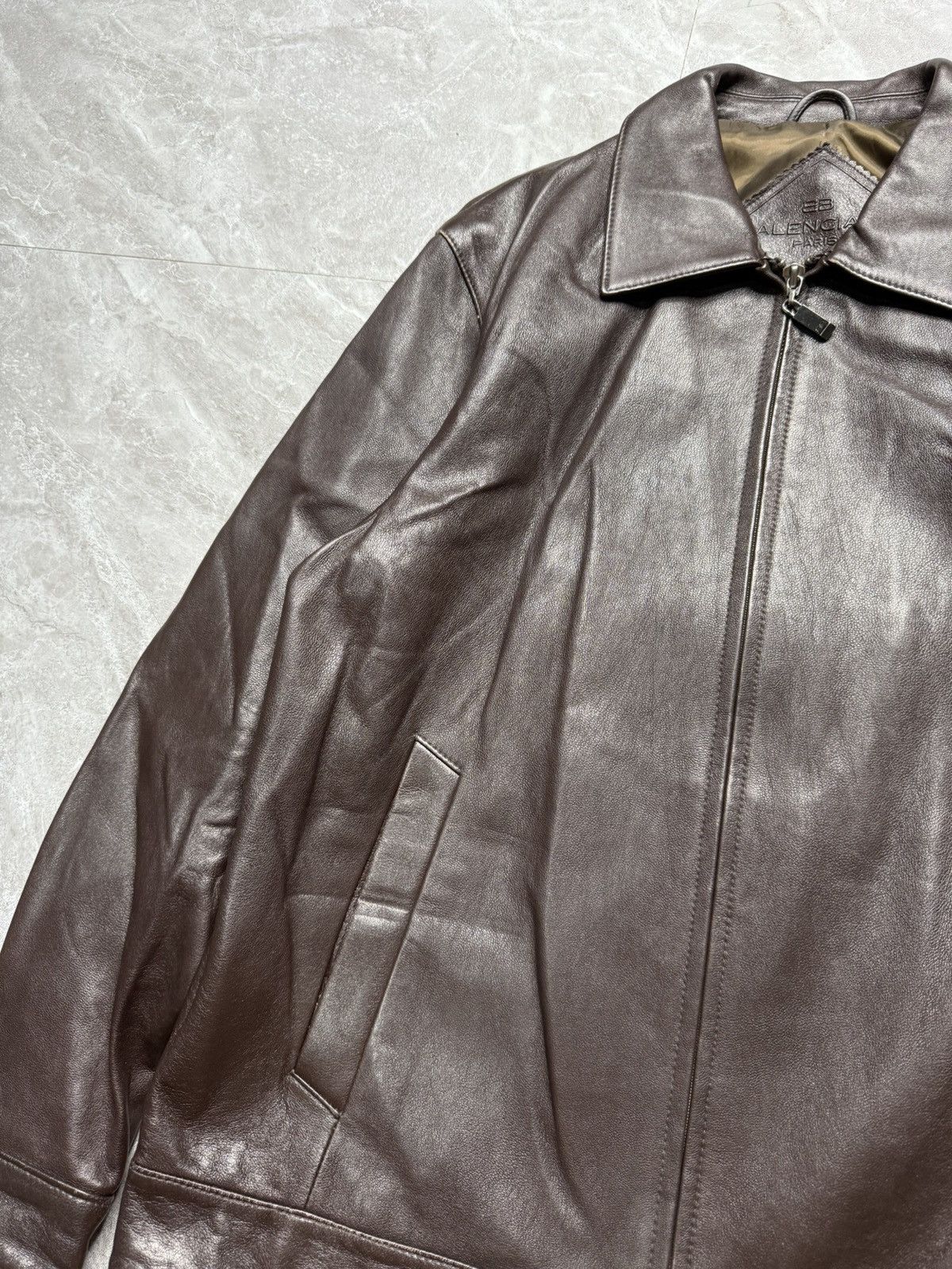 Balenciaga Balenciaga 1997 Nicolas Ghesquiere BB logo Leather Blouson Size US M / EU 48-50 / 2 - 3 Thumbnail