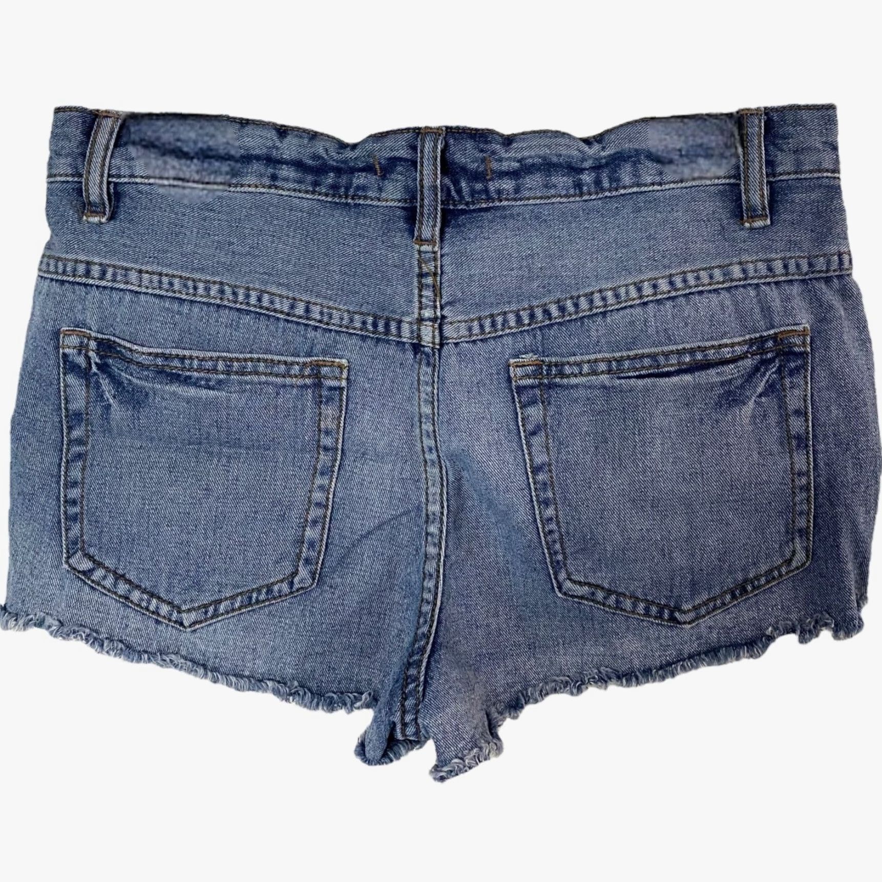 Free People Free People Shorts Denim Blue Jean Button Fly Raw Hem Medium Wash 100% Cotton Size 27 Womens Size 27" / US 4 / IT 40 - 3 Thumbnail