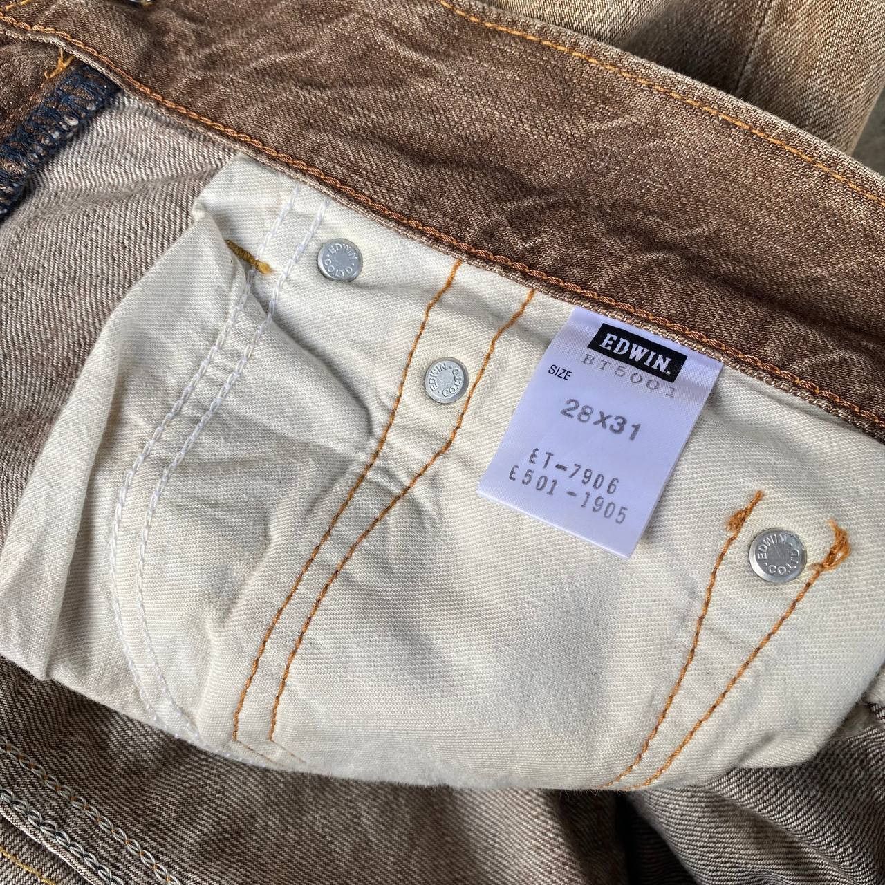 Edwin × Vintage FLARED VINTAGE EDWIN BLUETRIP JAPAN BROWNCLAWMARK DISTRESSED Size US 28 / EU 44 - 2 Thumbnail