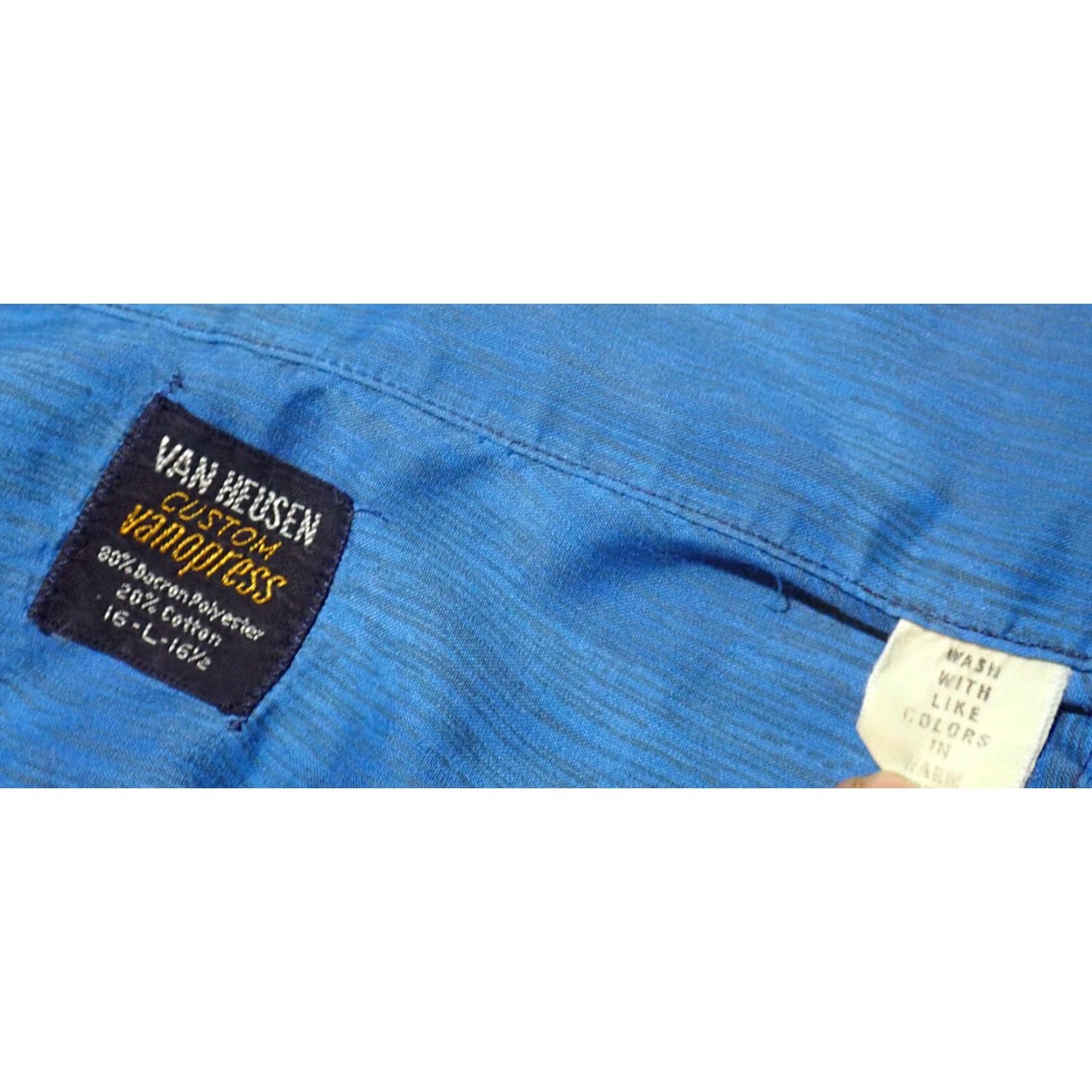 Van Heusen Van Heusen Vintage Shirt - Rockabilly Loop Collar Button-Front Short/Long Sleeve Mens Large Blue Black 1950s 60s United States Chest 48 in Size US L / EU 52-54 / 3 - 4 Thumbnail