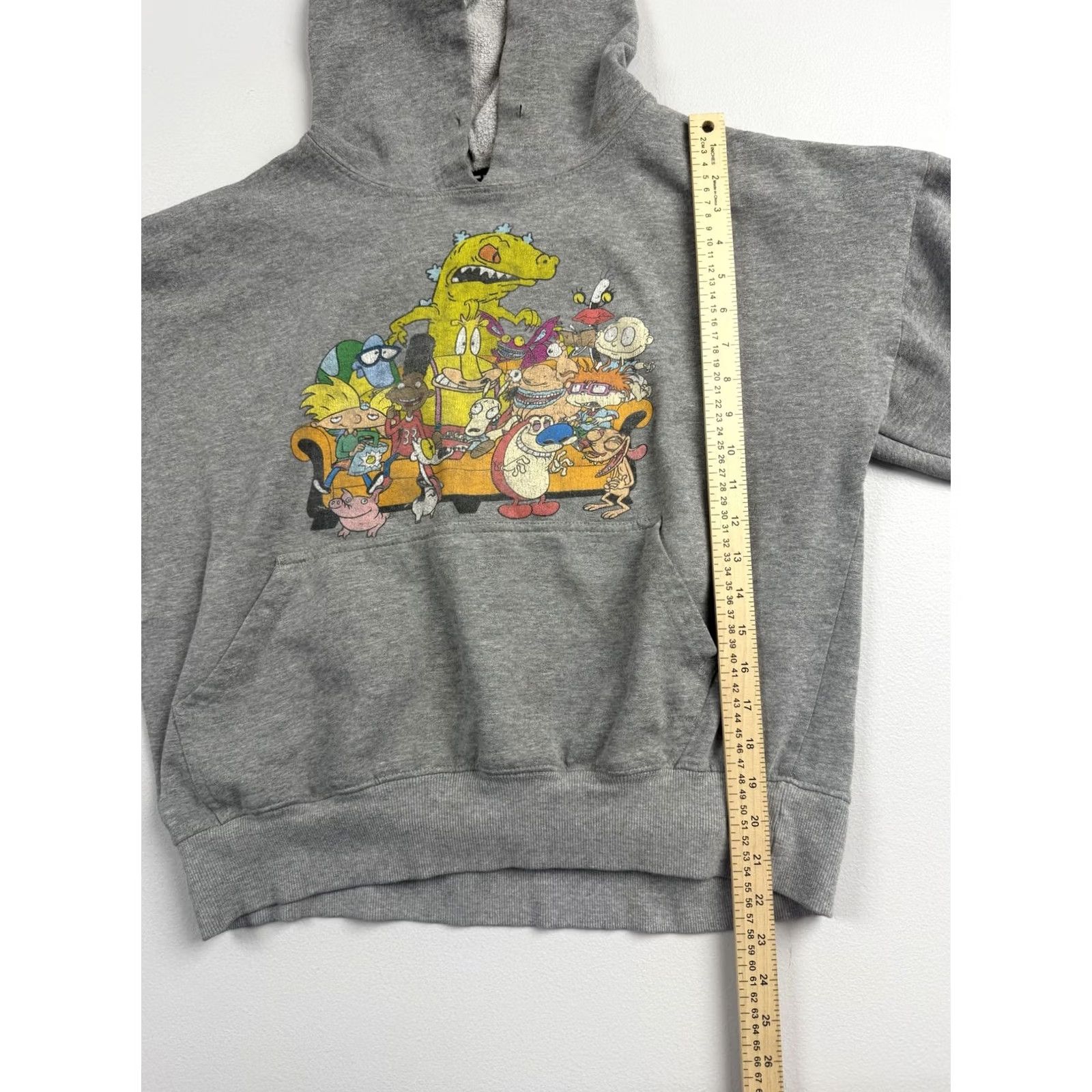 Alife LIFE Hoodie Mens XL Gray Sweatshirt Pullover Nickelodeon 90s Cartoon Graphic Print Crew Neck Pockets Fleece Size US XL / EU 56 / 4 - 4 Thumbnail