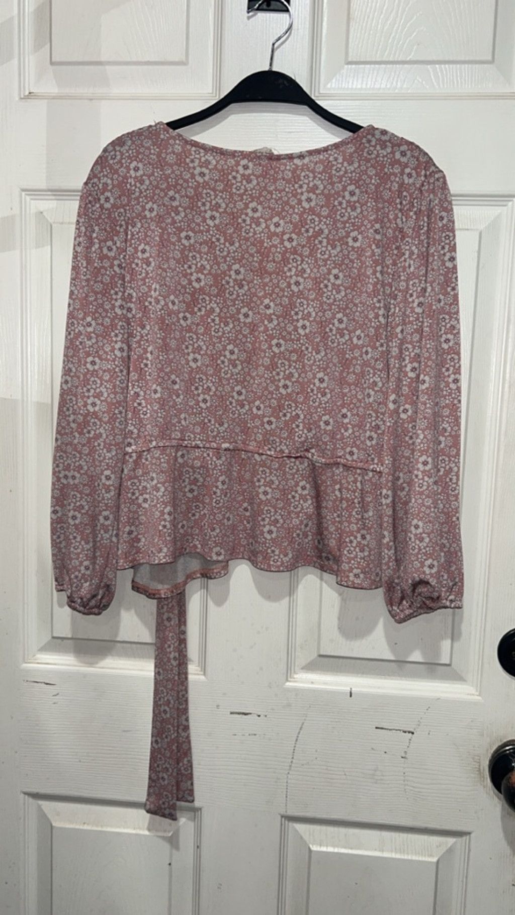 Other Women's Meraki Pink & White Floral Wrap Blouse XL Size XL / US 12-14 / IT 48-50 - 5 Thumbnail