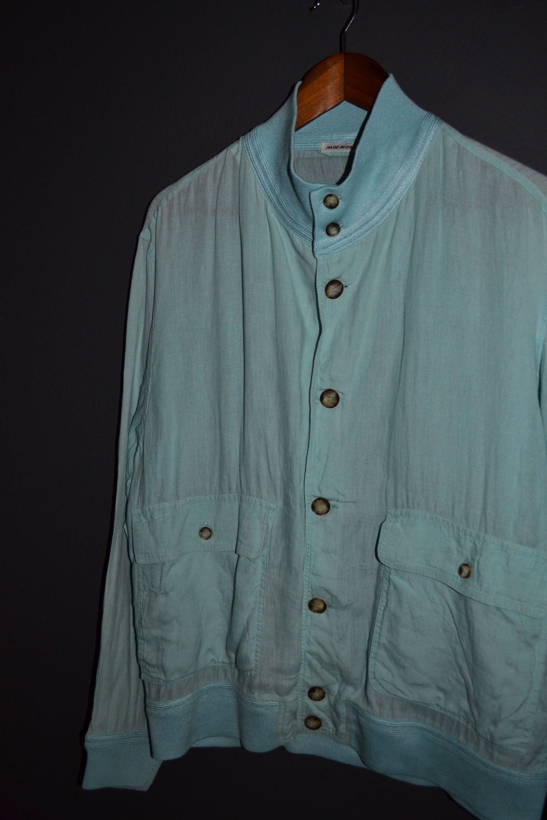 Brioni Brioni Vintage Light Blue Linen Bomber Flight Jacket XL Size US XL / EU 56 / 4 - 3 Thumbnail