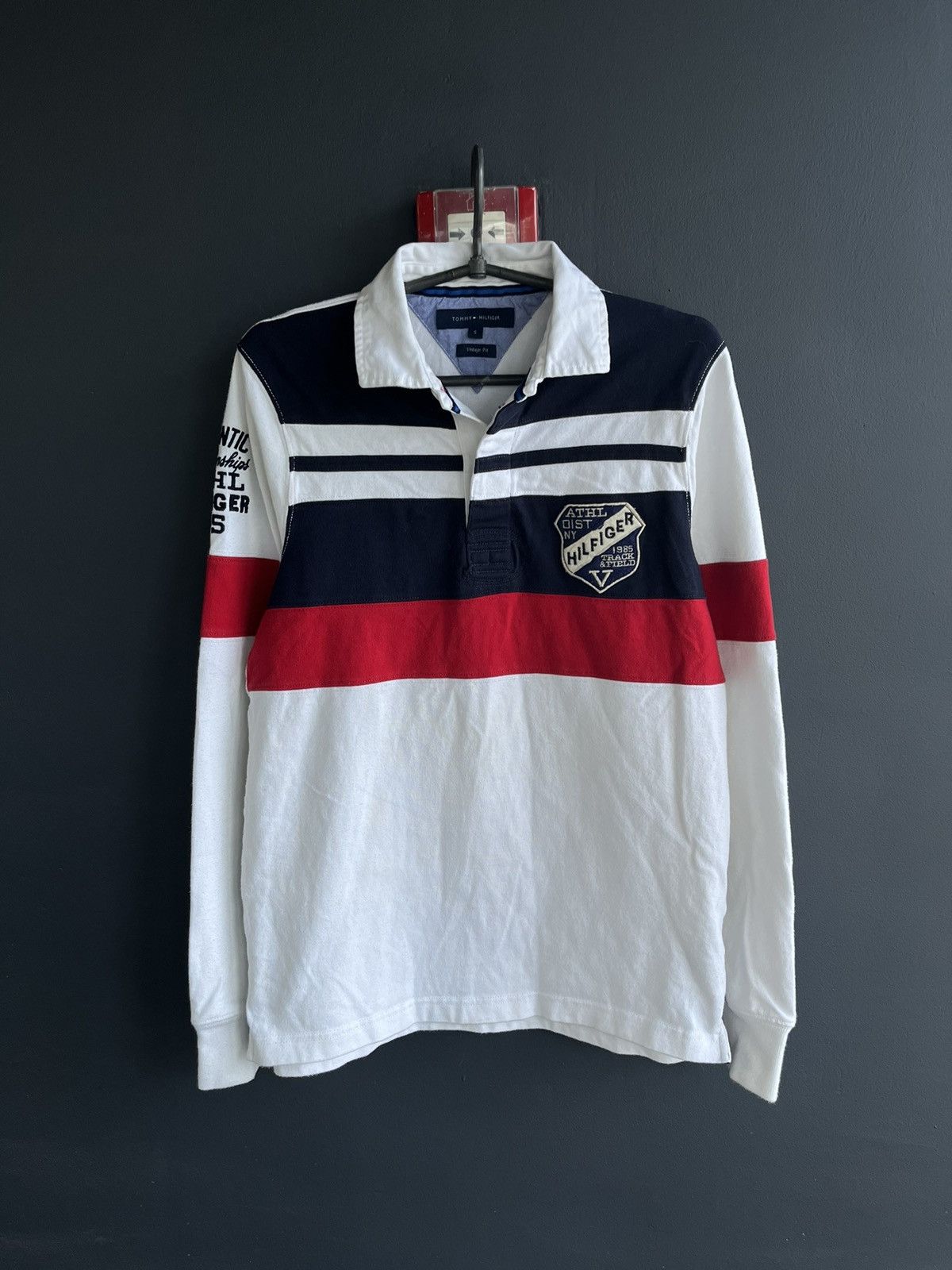 Pre-owned Tommy Hilfiger X Vintage Y2k Tommy Hilfiger Atlantic Rugby Long Sleeve In White