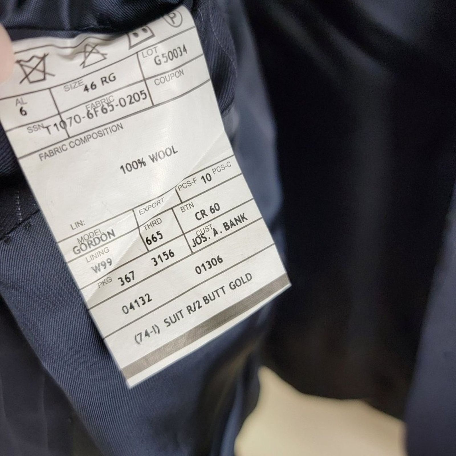 Jos. A. Bank Jos. A Bank Mens Gordon Pinstripes Wool Suit Blazer size 46R Size 46R - 7 Thumbnail