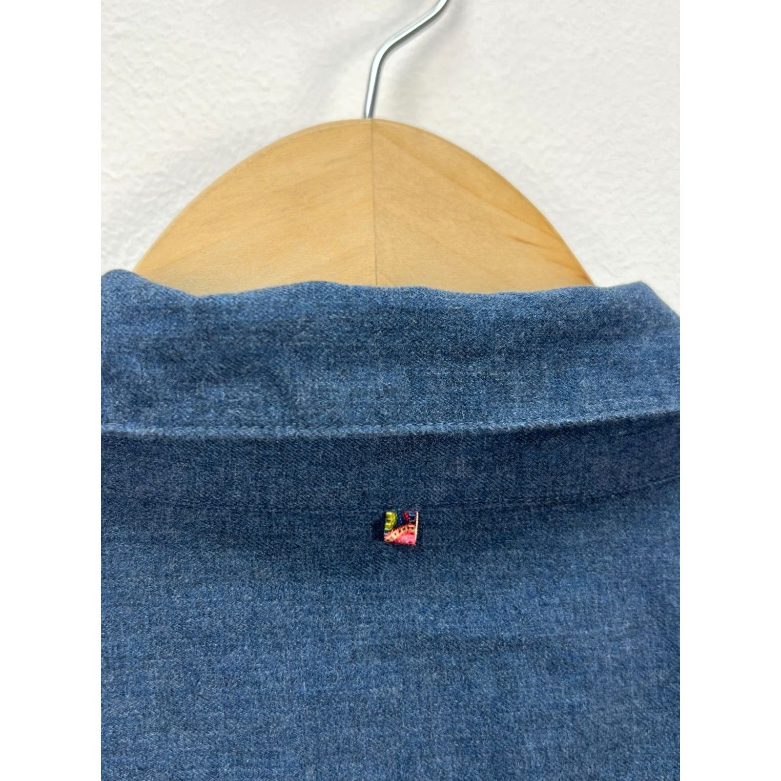 Pretty Green Pretty Green Shirt Button-Up Short Sleeve Logo Mens L/XL Blue Vintage Cotton Shirt Size US L / EU 52-54 / 3 - 8 Thumbnail