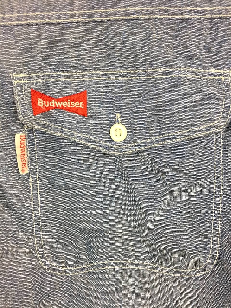 Budweiser Vtg 90s Budweiser Chambray Workwear Button Up Shirt Size US M / EU 48-50 / 2 - 4 Thumbnail